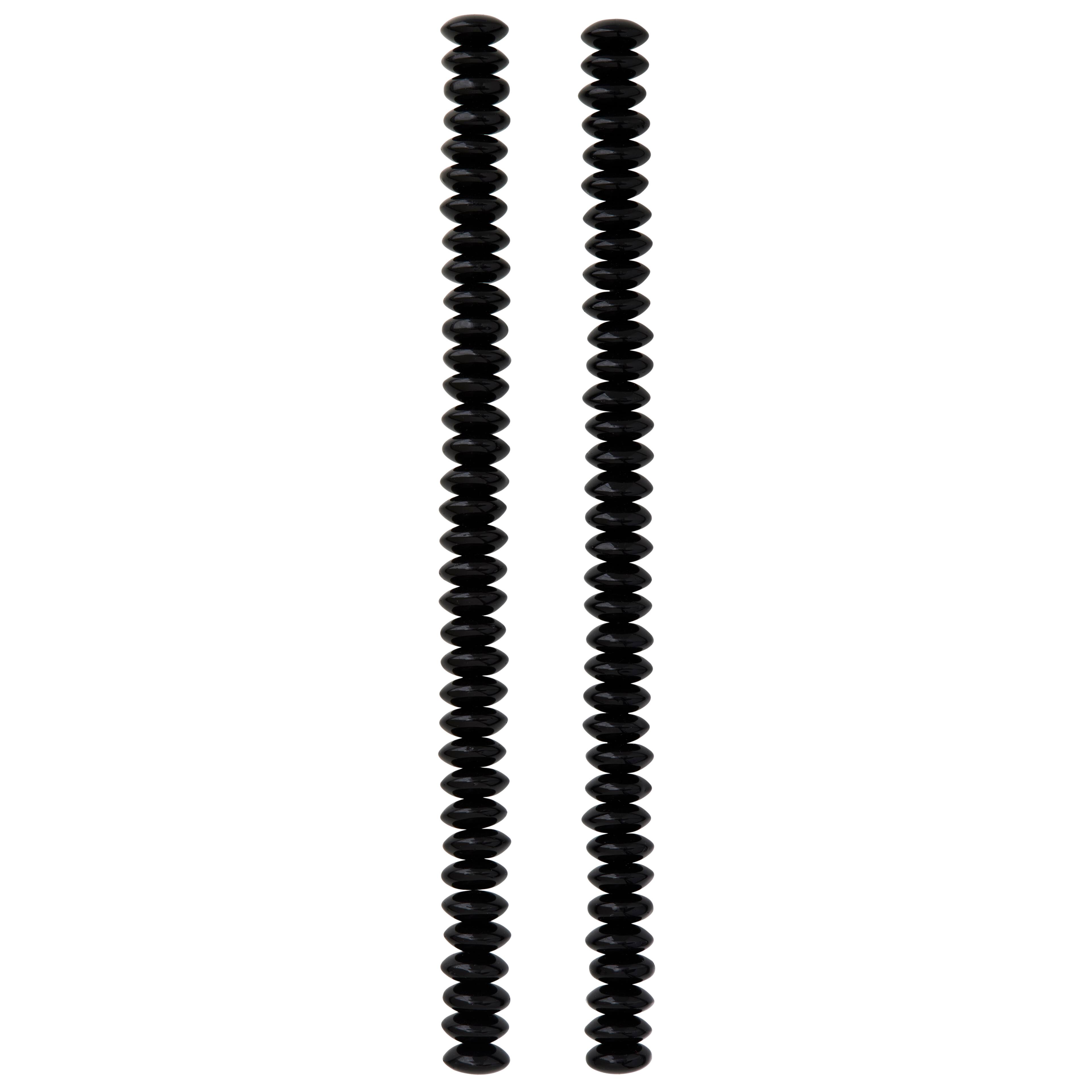 12 Pack: Black Rondelle Glass Beads, 10mm by Bead Landing&#x2122;