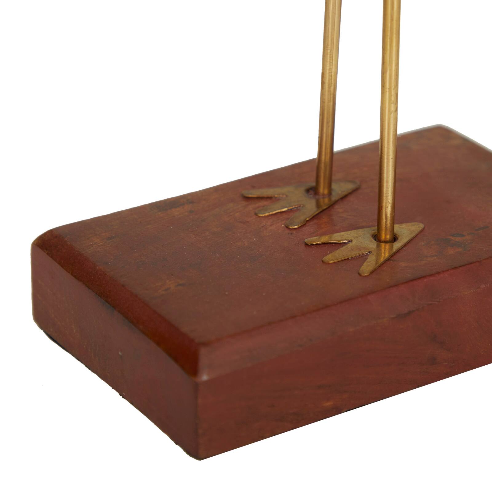 Brown Wood Traditional Bird Sculpture, Set of 2" 3", 10"