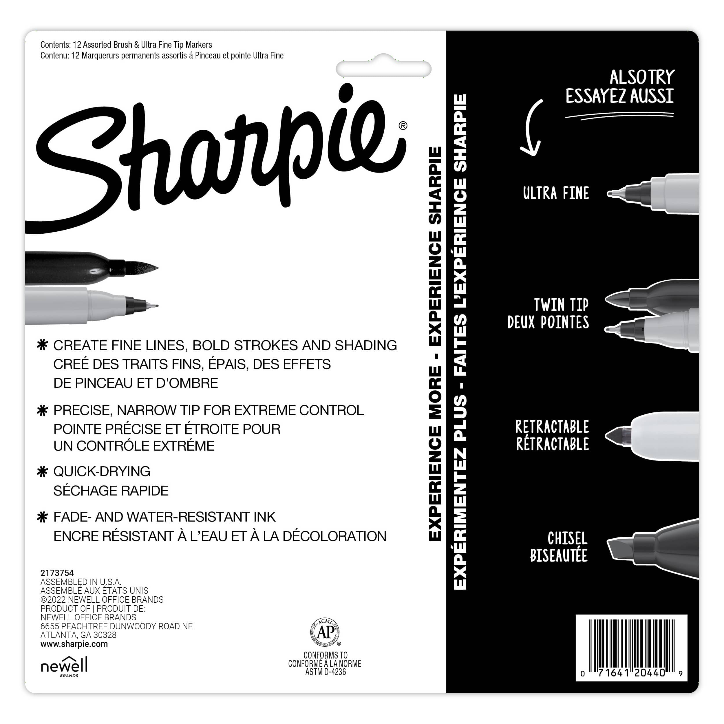 Sharpie&#xAE; Assorted Colors Brush Twin Tip Markers, 12ct.