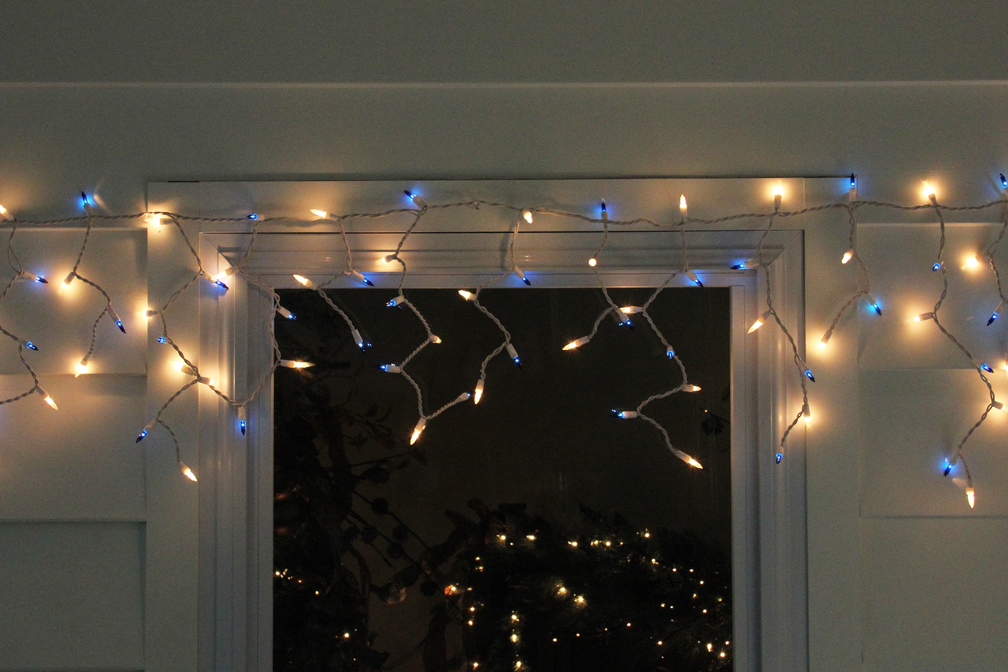 150ct. Blue & Clear Mini Icicle Christmas String Lights Set