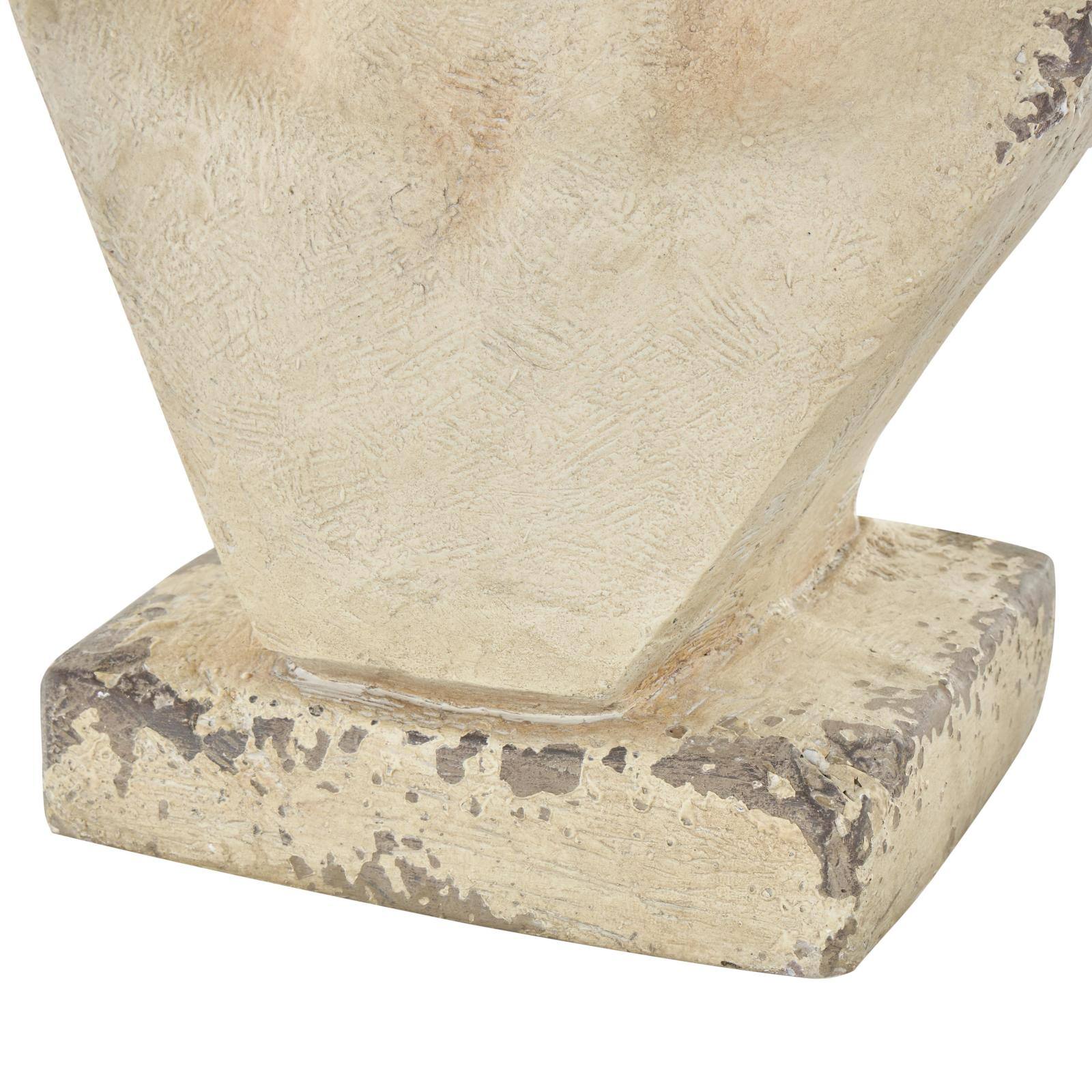 22&#x22; Cream Distressed Woman Antique Greek Bust Planter