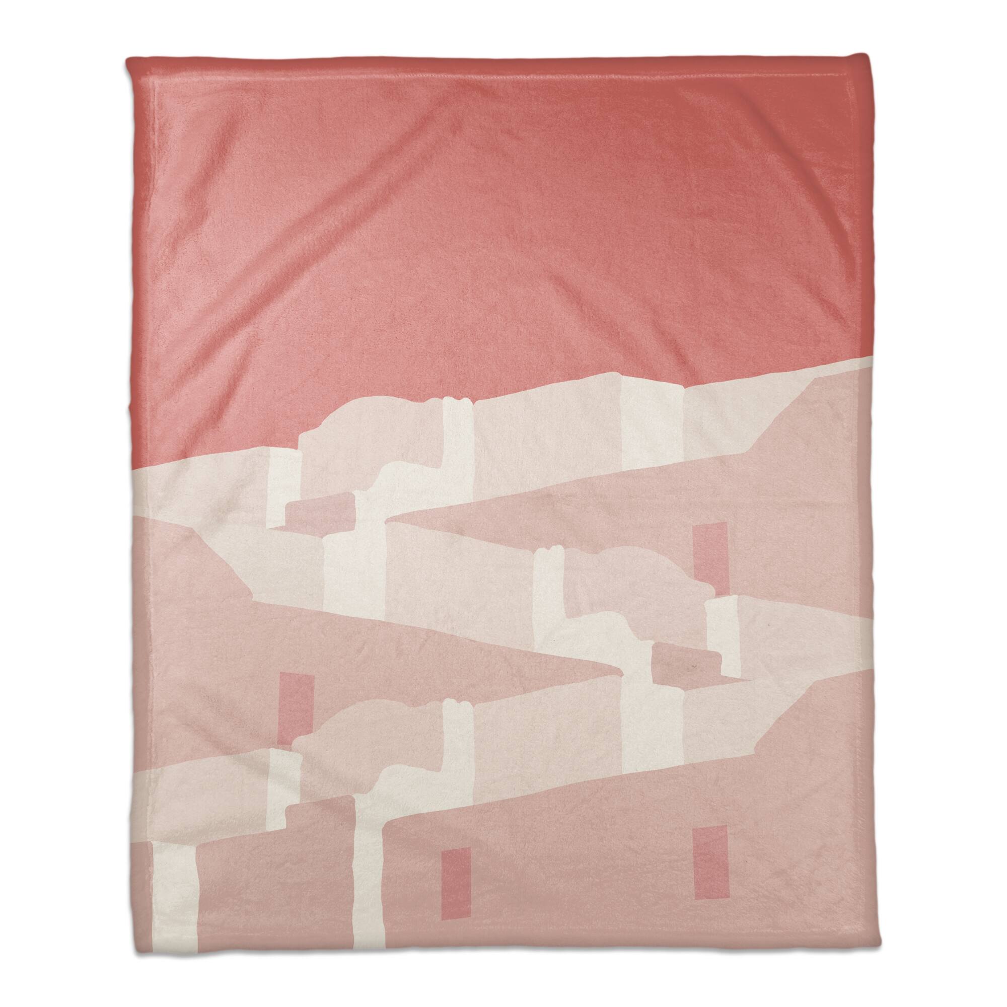 Pink Greece 50" x 60" Coral Fleece Blanket