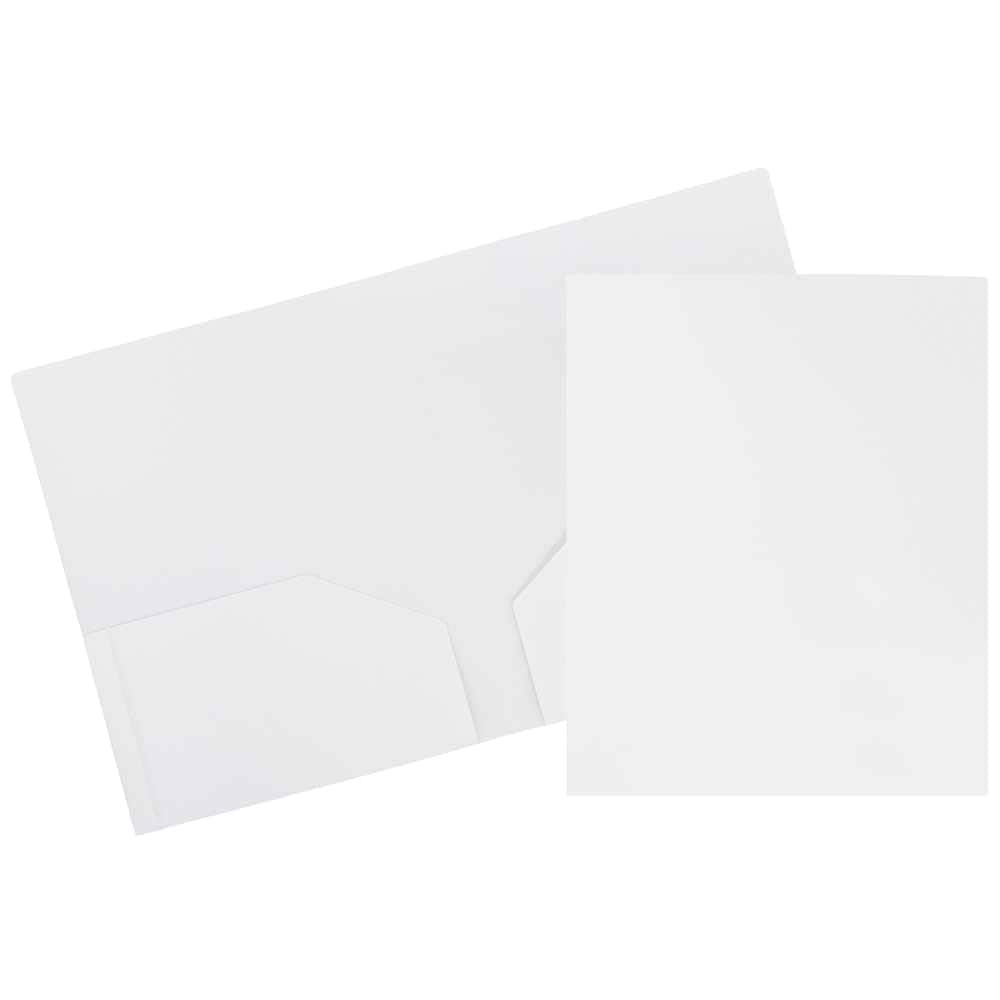 JAM Paper Heavy Duty Plastic 2-Pocket Folders, 6ct.