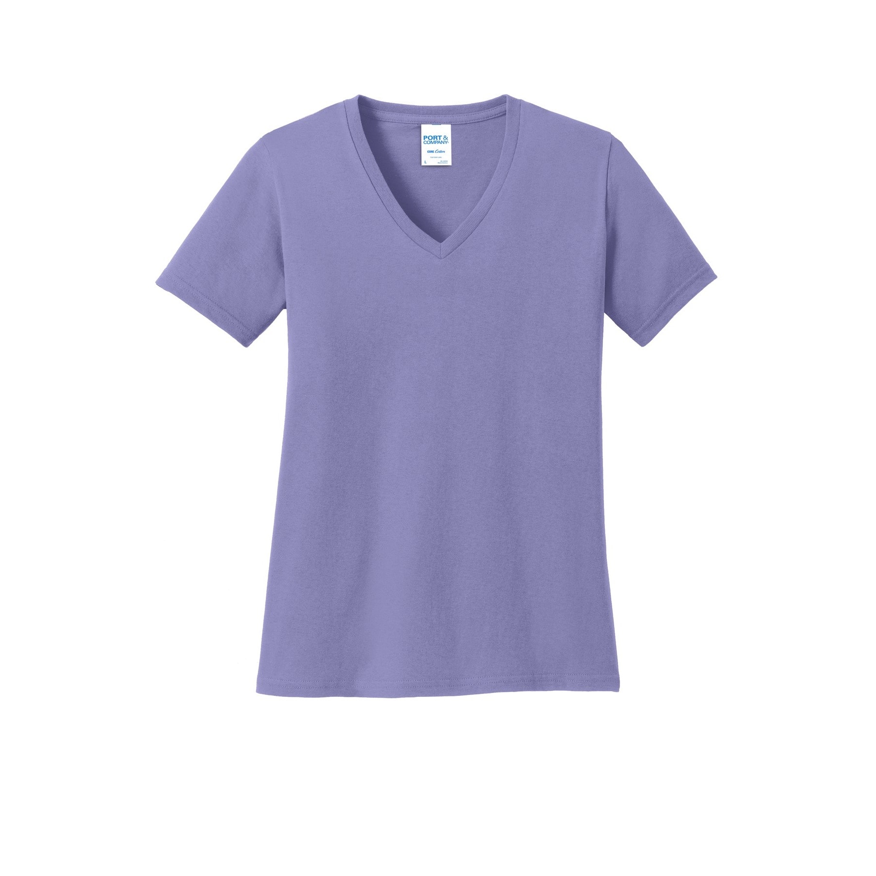 Port & Company® Brights Core Cotton V-Neck Ladies T-Shirt
