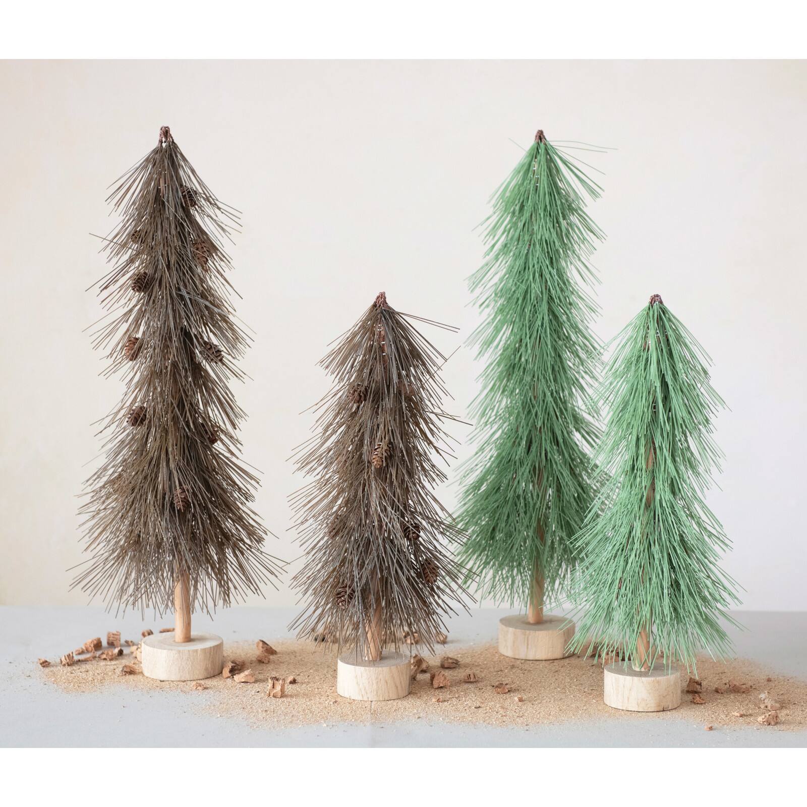 Hello Honey&#xAE; 21&#x22; Green Plastic Tree with Wood Base