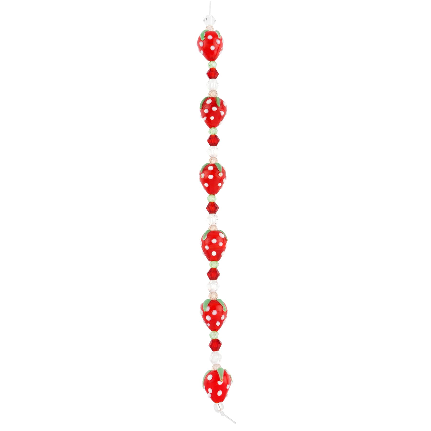 Red Lampwork Glass Strawberry Beads by Bead Landing&#x2122;
