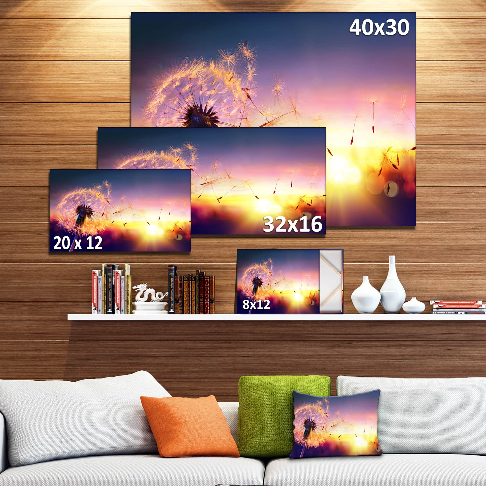 Designart - Dandelion at Sunset Freedom to Wish - Abstract Wall Art Canvas