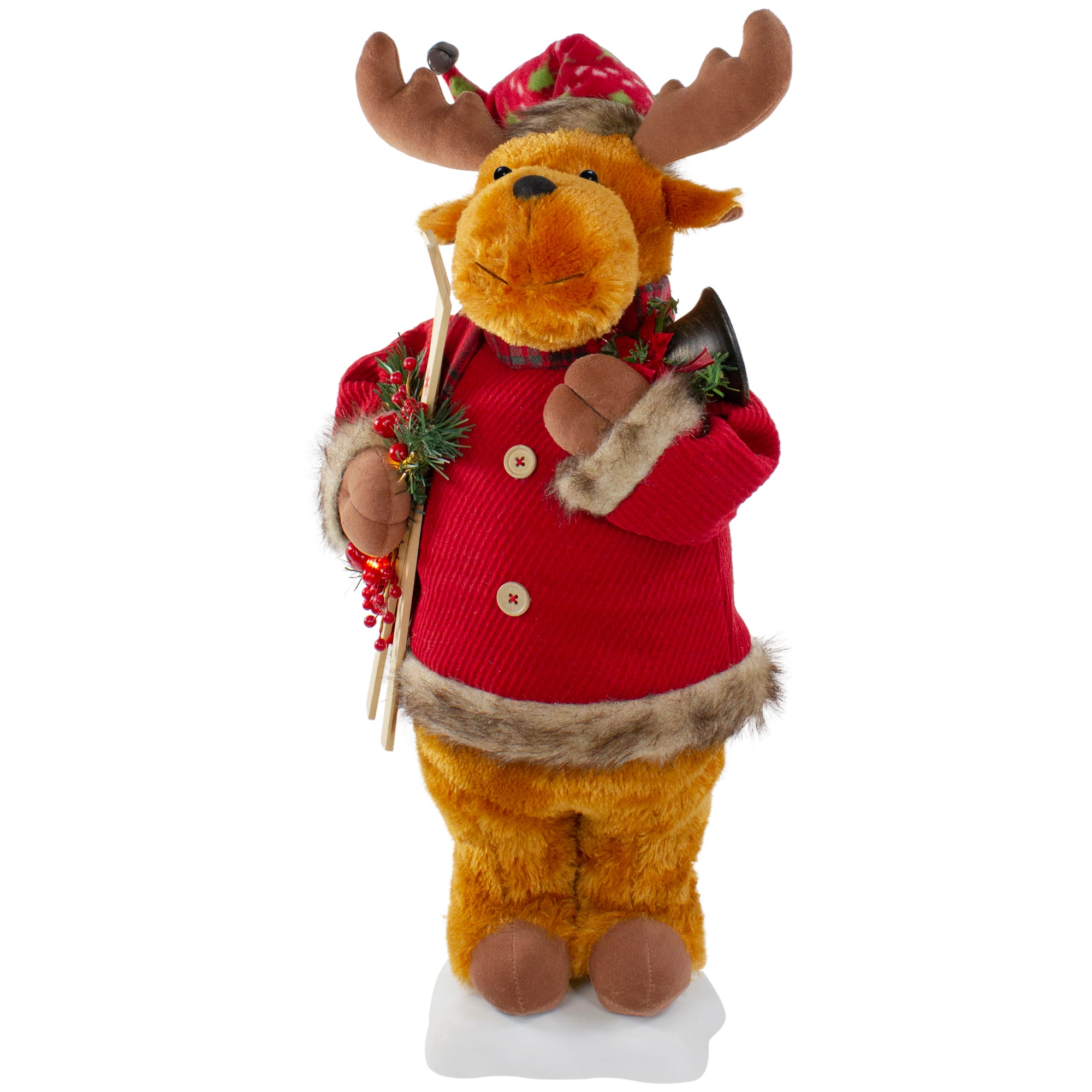 24&#x22; Lighted &#x26; Animated Musical Moose Christmas Figure