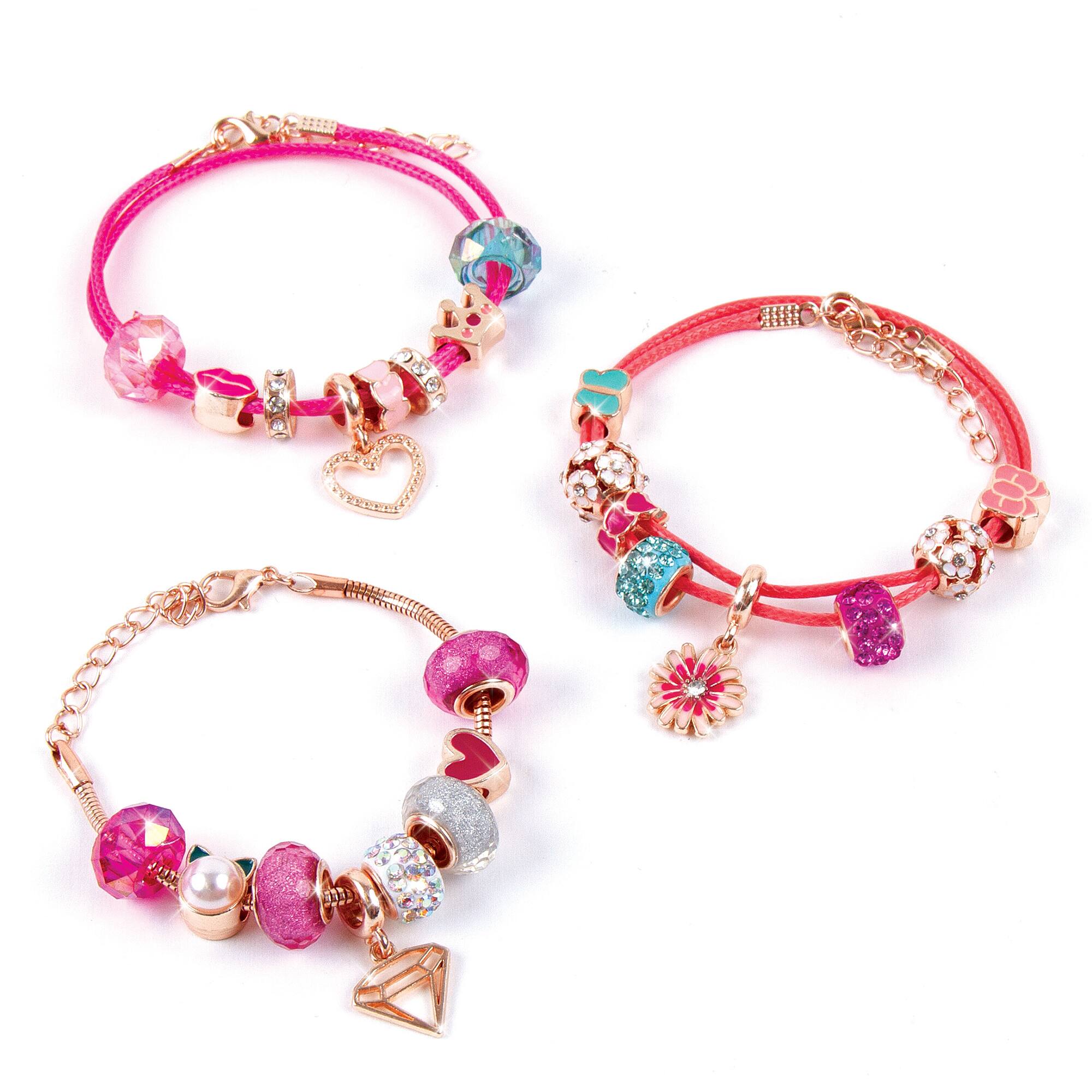 8 Pack: Make It Real™ Think Pink Halo Charms Bracelets Kit
