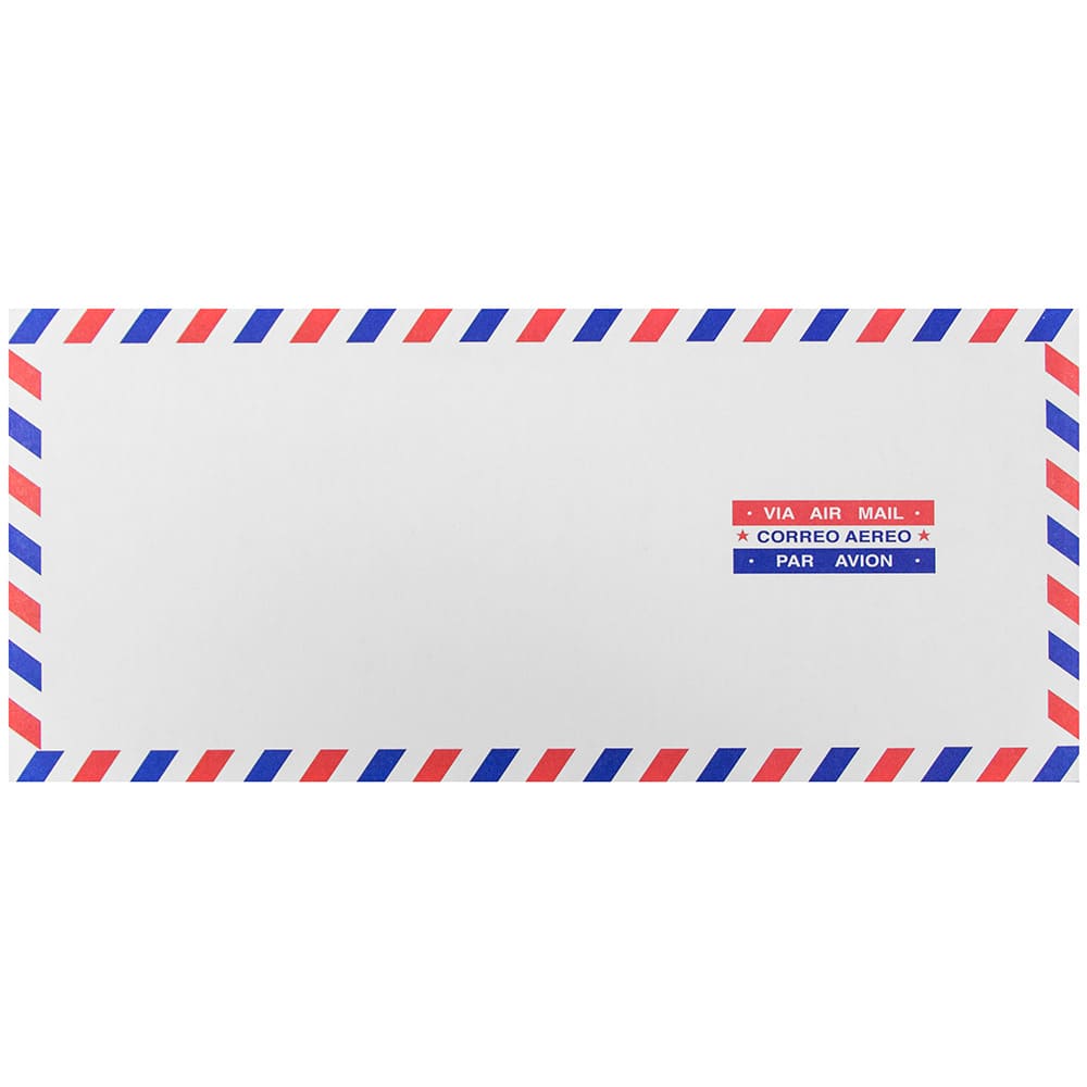 JAM Paper 4.125" x 9.5" White Airmail Envelopes