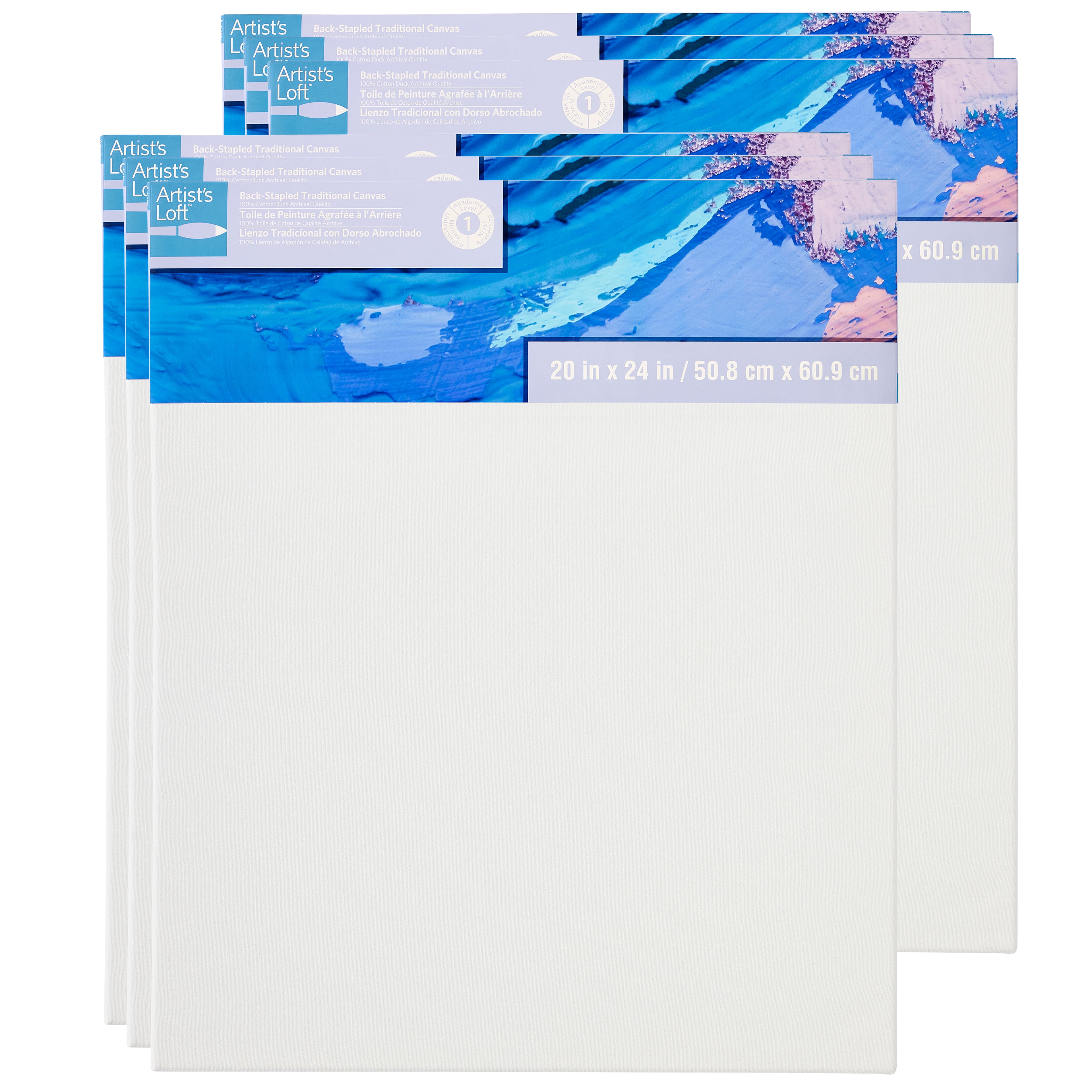 6 Pack: Level 1 Back Stapled Traditional Canvas by Artist's Loft®