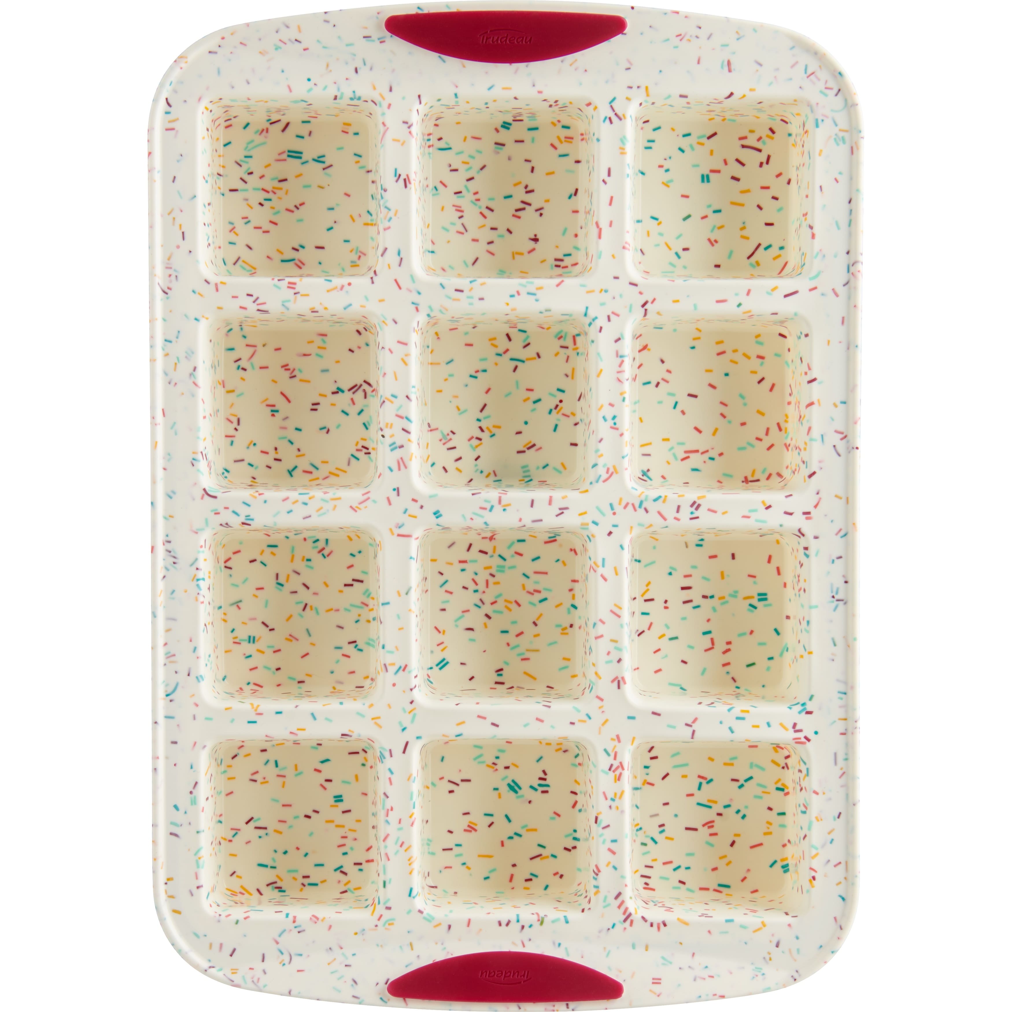Trudeau® Structure Silicone™ 12-Cavity Confetti Fuchsia Brownie Pan
