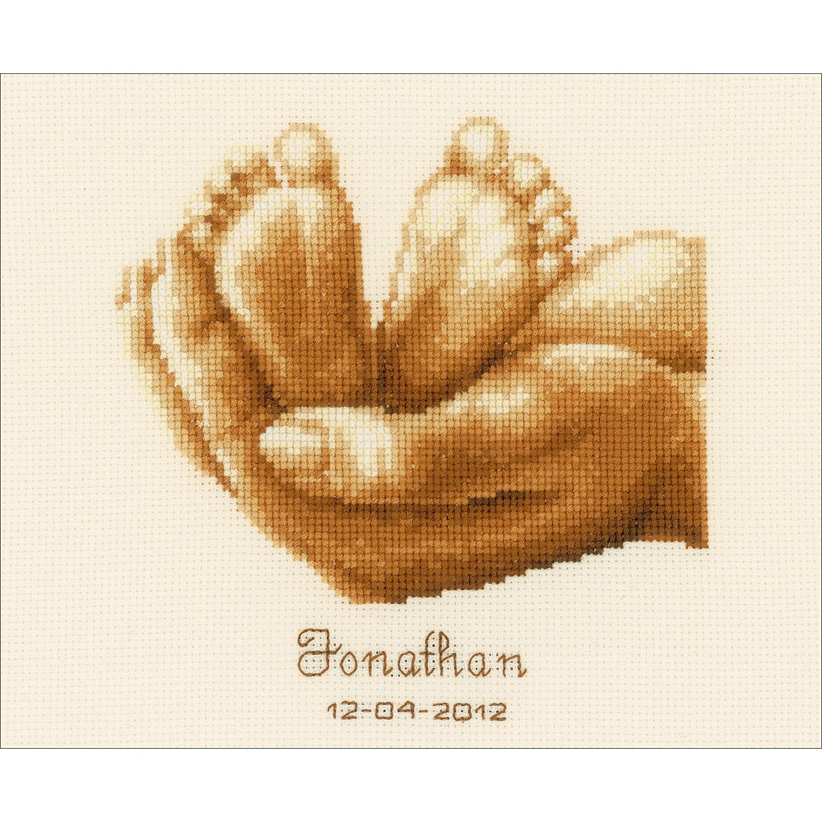 Vervaco Little Feet Record on Aida Counted Cross Stitch Kit