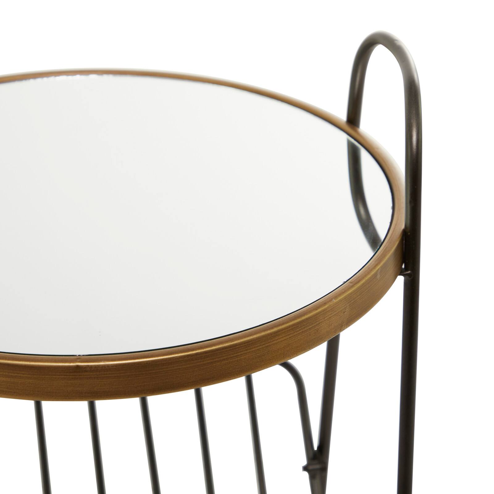 24&#x22; Gold Metal Contemporary Accent Table