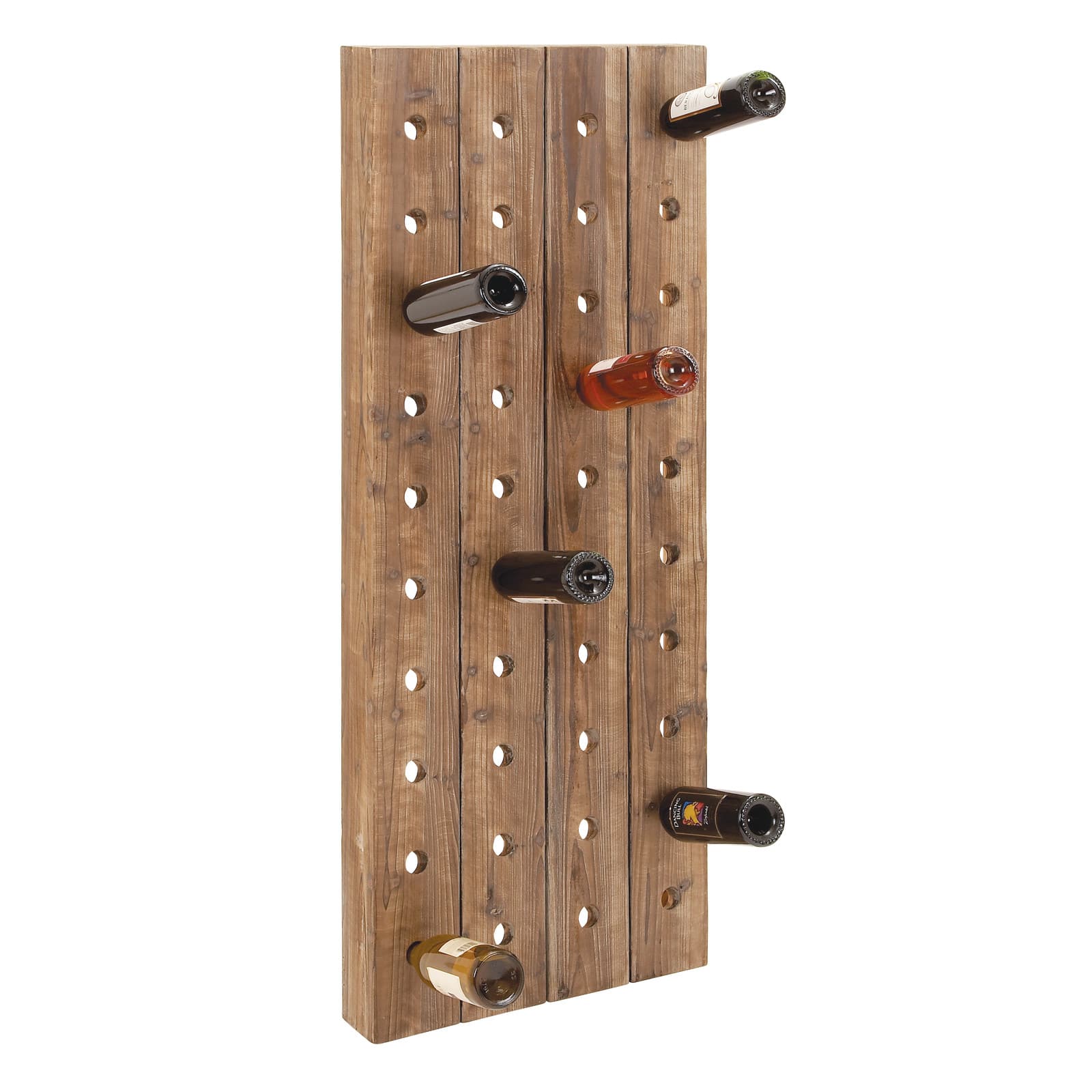 Brown Wooden Pallet Wall Wine Rack