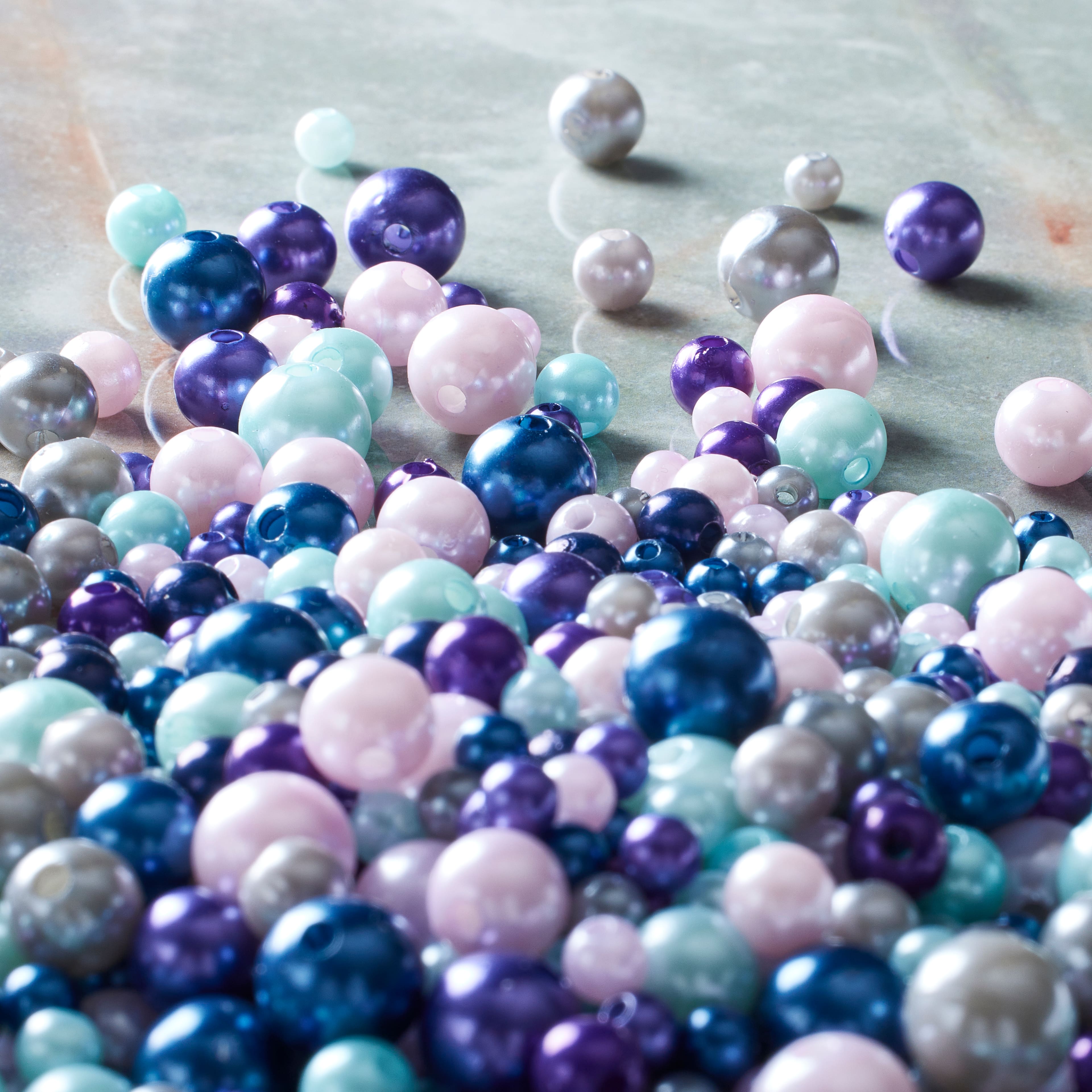 Purple Pearl Plastic Mix Craft Beads by Bead Landing&#x2122;