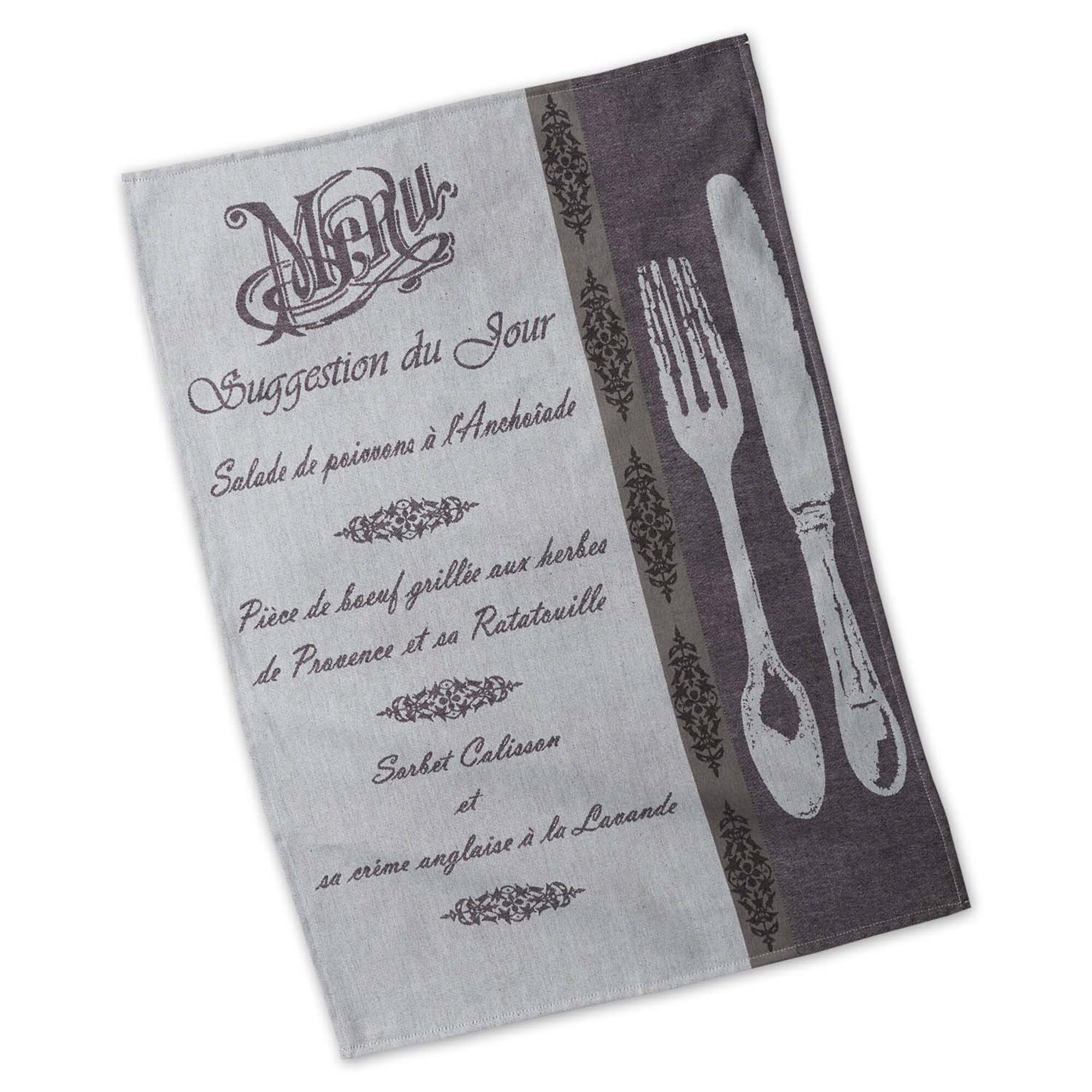 DII® French Menu Jacquard Dishtowel (Set of 3)