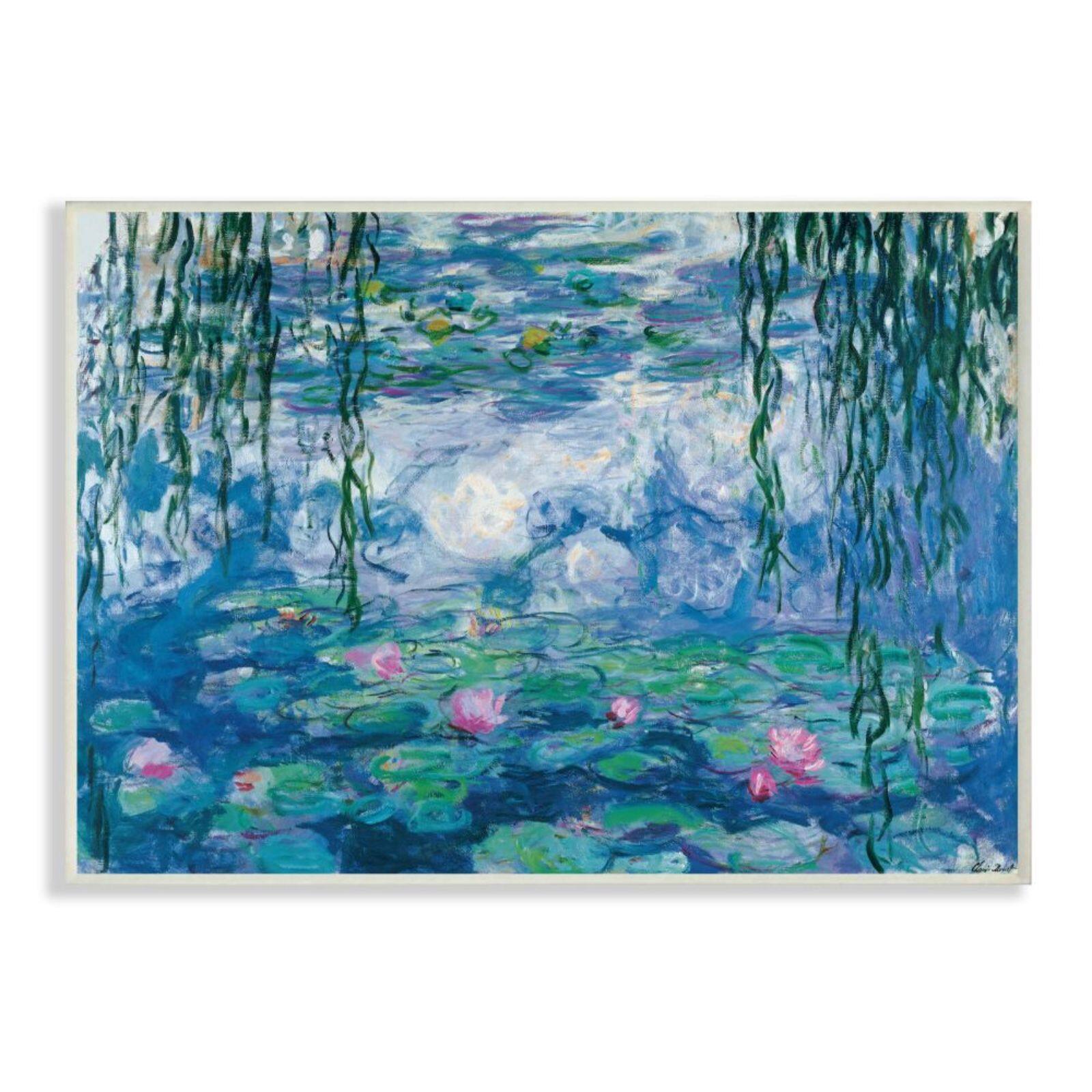 Stupell Industries Classic Water Lilies Painting Monet Pond Detail Wall Art