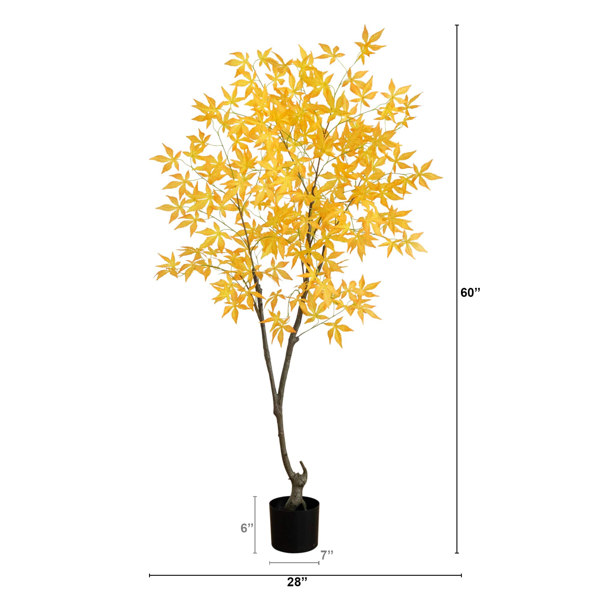 5ft. Yellow Autumn Maple Artificial Potted Tree