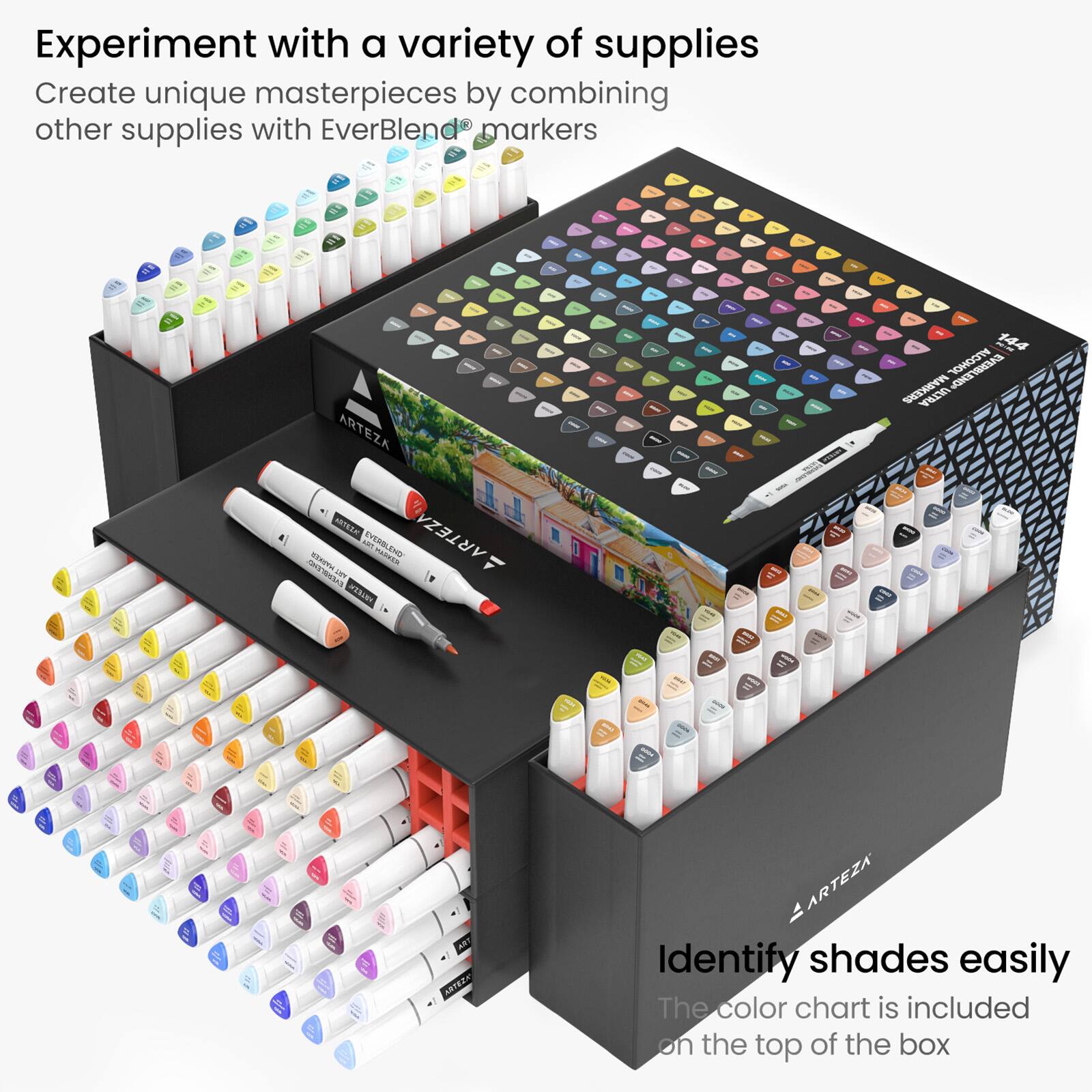 Arteza&#xAE; 120 Color Dual Tip Alcohol Marker Set