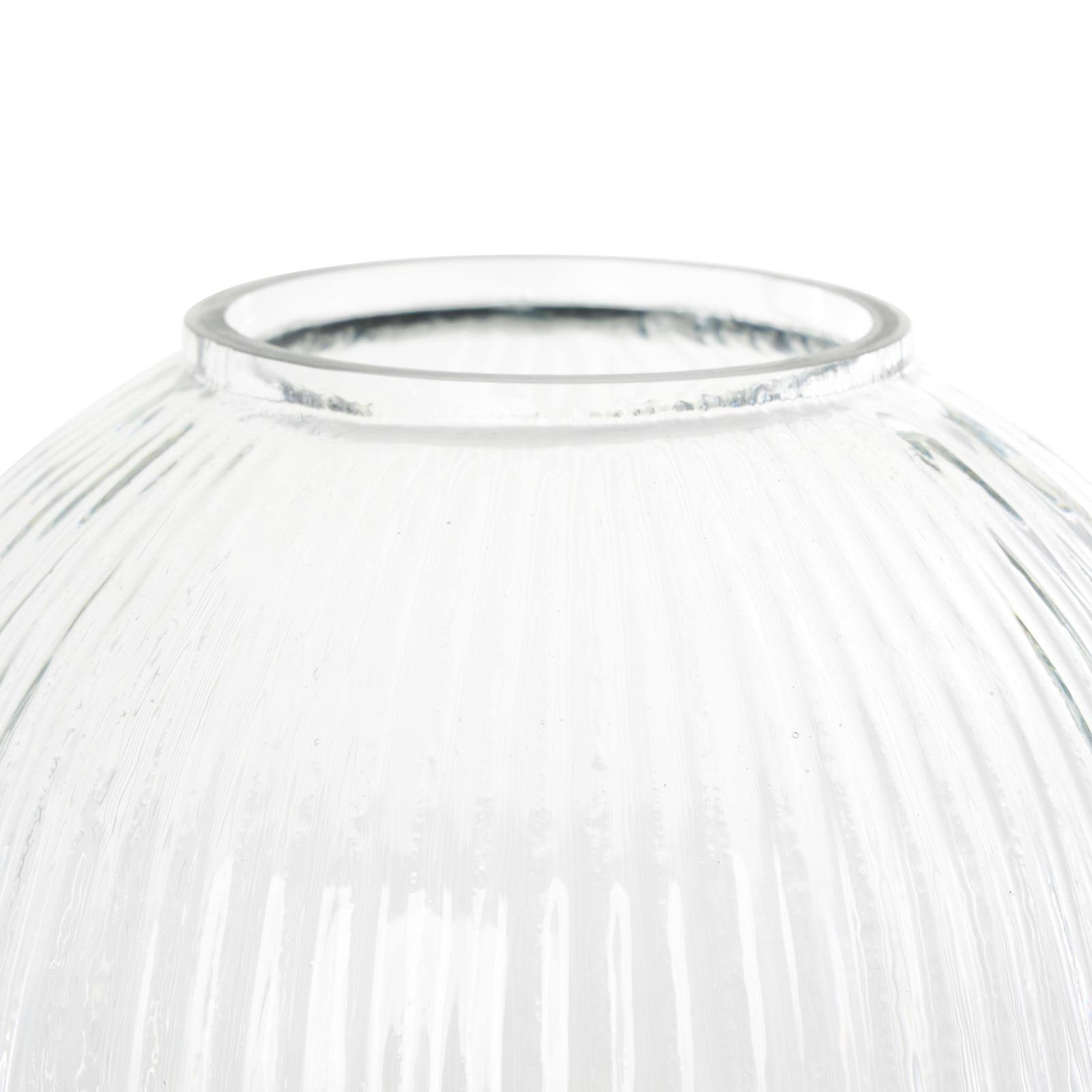 14" Clear Ribbed Glass Vase