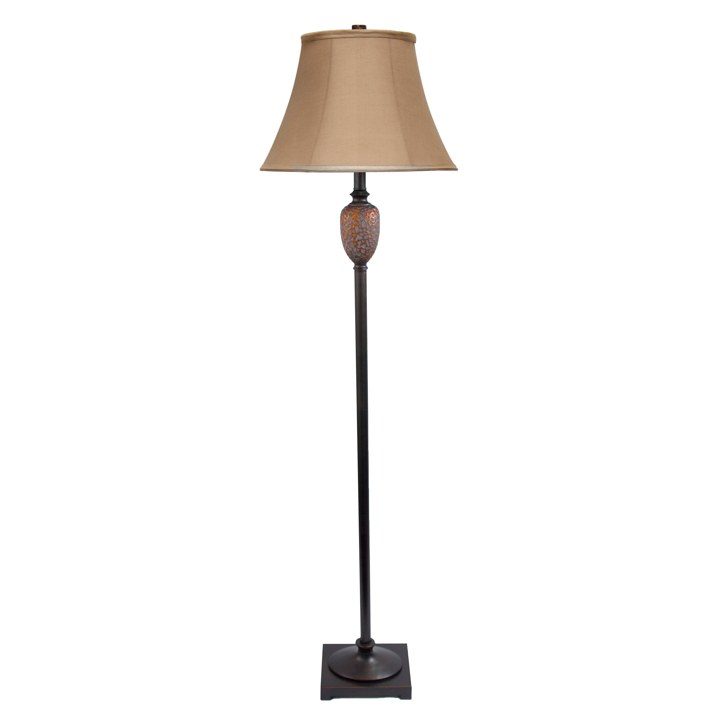Lalia Home Hammered Bronze Table and Floor Lamp Set
