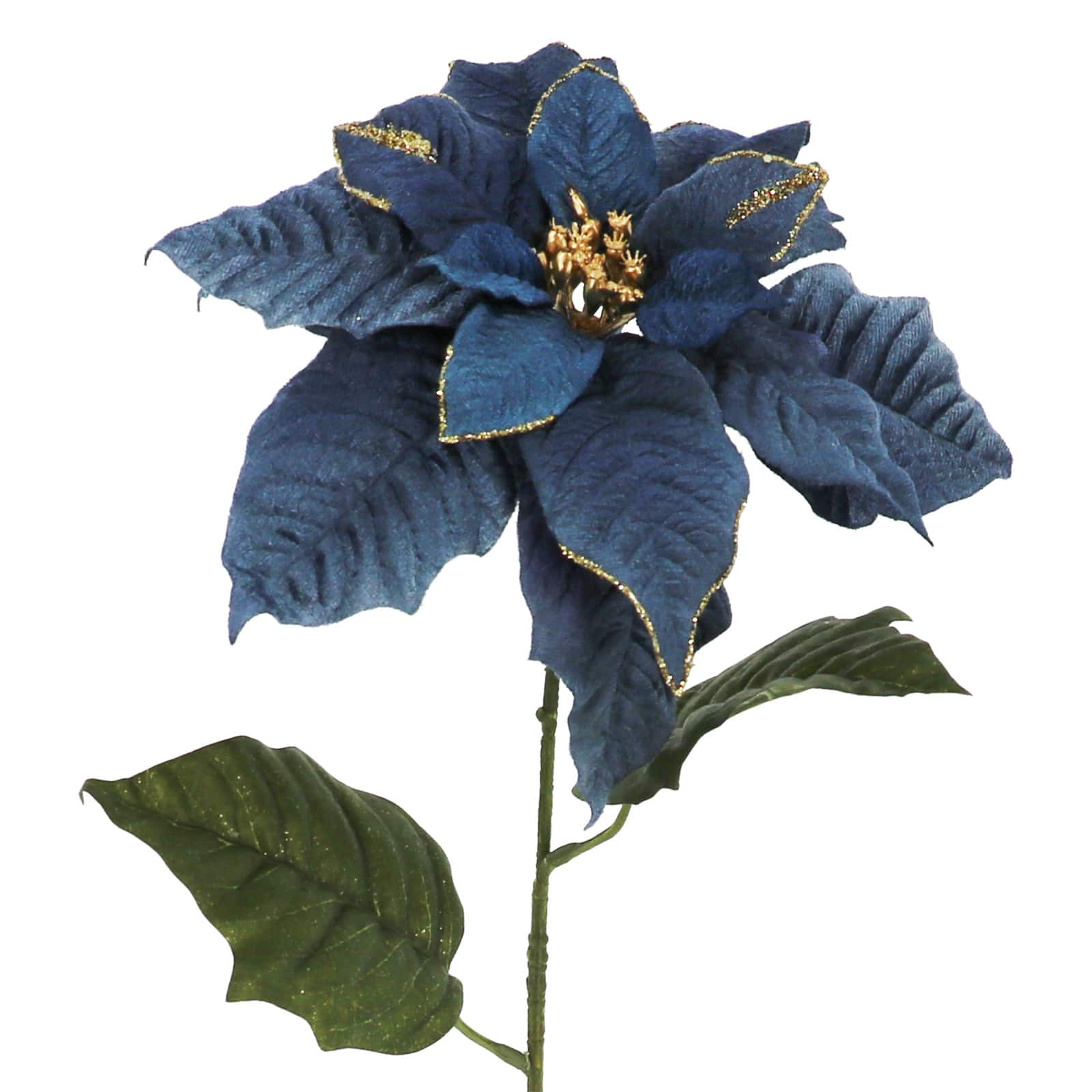 29.5&#x22; Blue Velvet Poinsettia Stem by Ashland&#xAE;