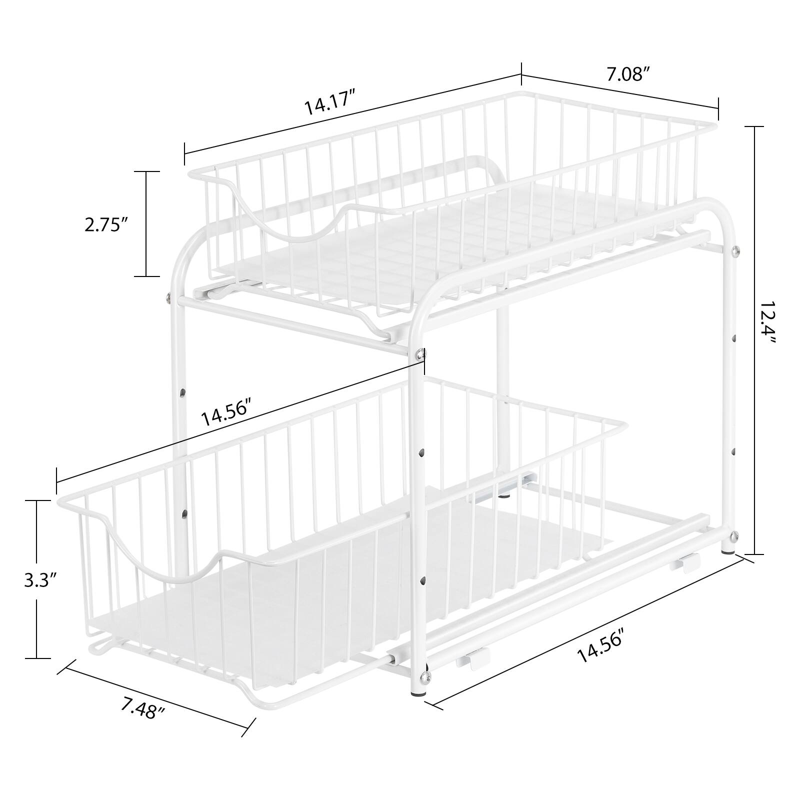 2-Tier Stackable Sliding Basket Cabinet Organizers, 2ct.