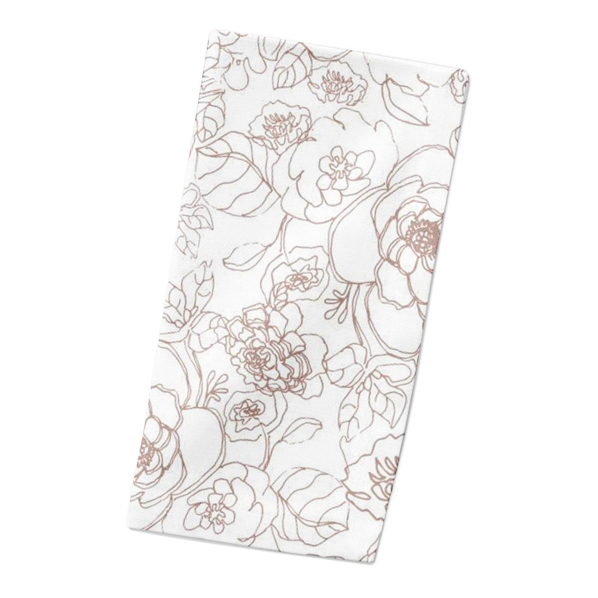 Line Floral Cotton Twill Napkin