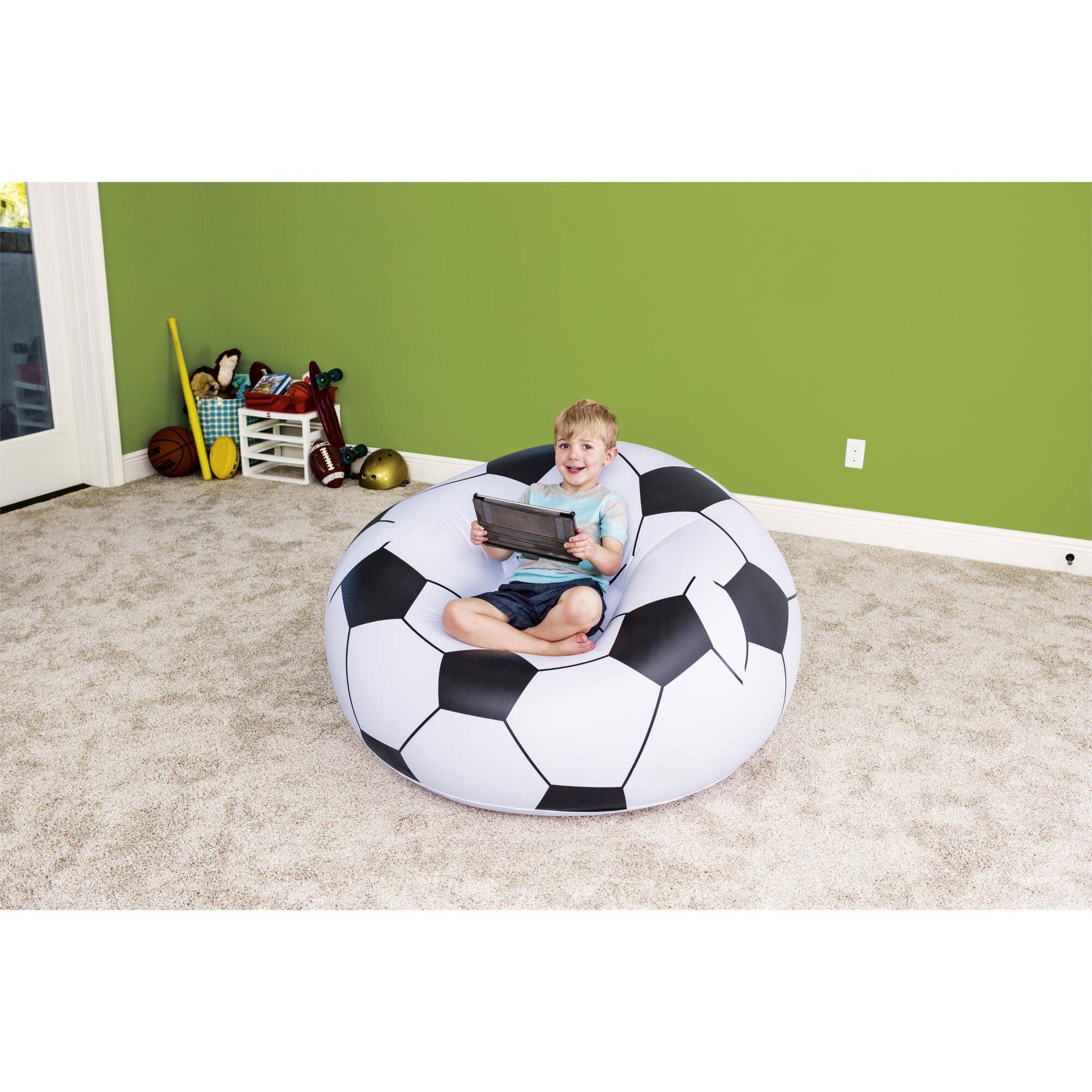 Bestway Up In &#x26; Over Beanless Soccer Ball Chair, 45&#x22; x 44&#x22; x 26&#x22;