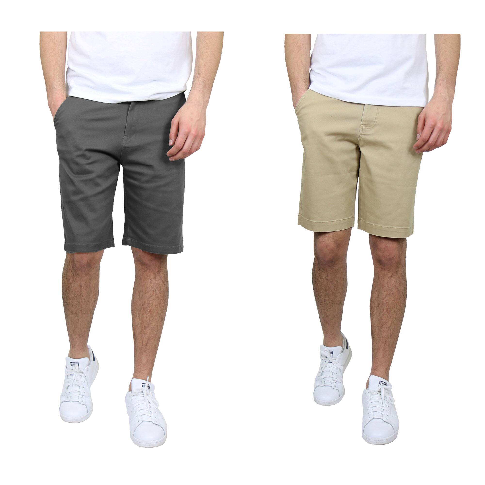 Galaxy by Harvic Men's Flat Front Slim Fit Stretch Chino Shorts