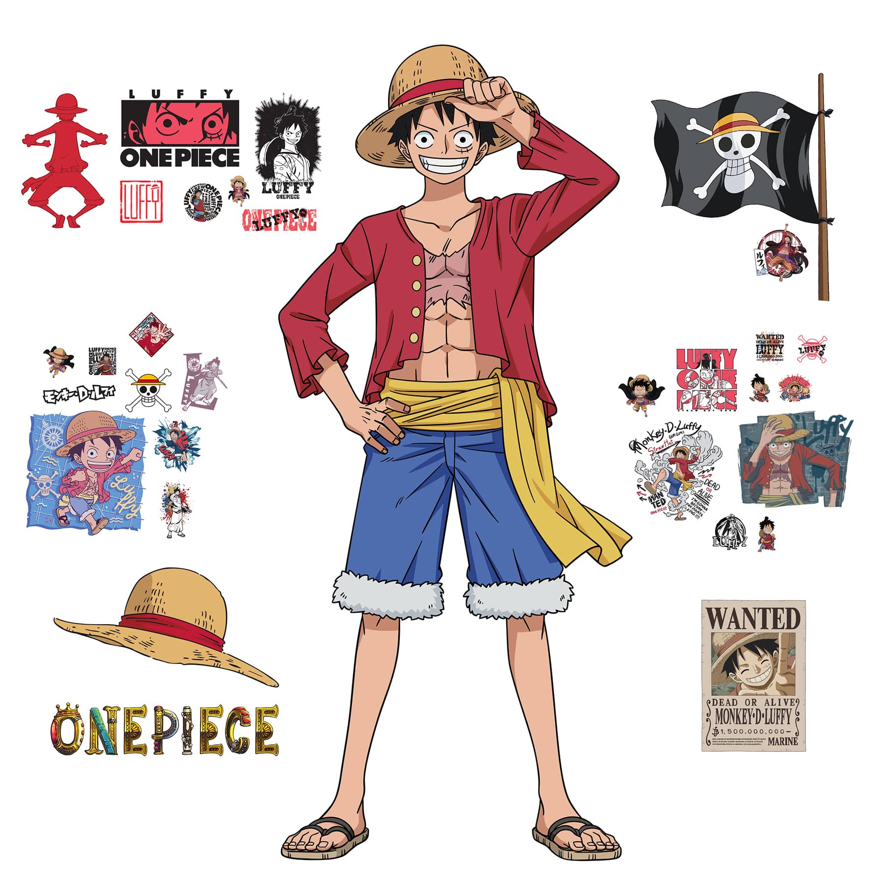 RoomMates One Piece Luffy Giant Peel & Stick Wall Decals