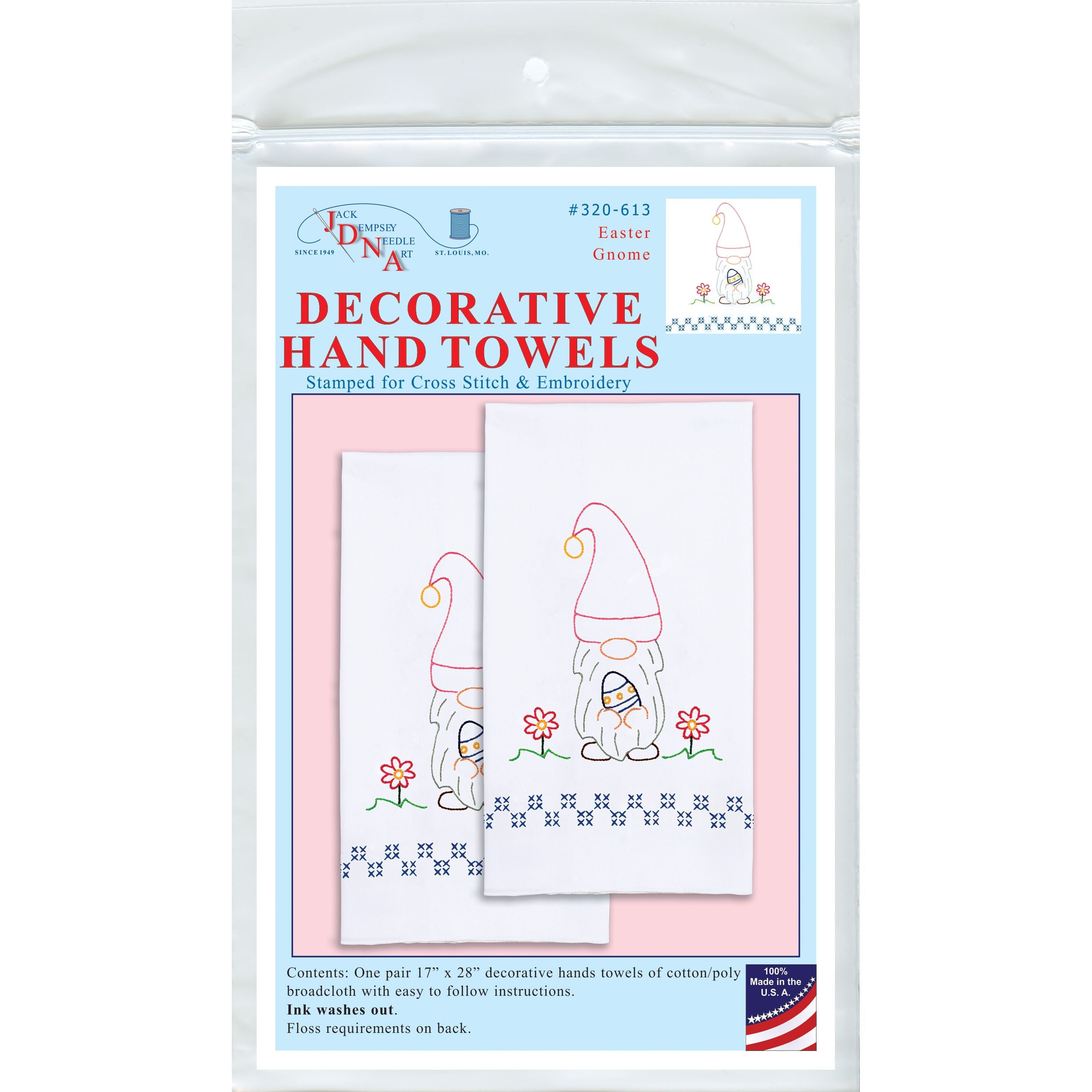 Jack Dempsey Easter Gnome Stamped Decorative Hand Towel Set