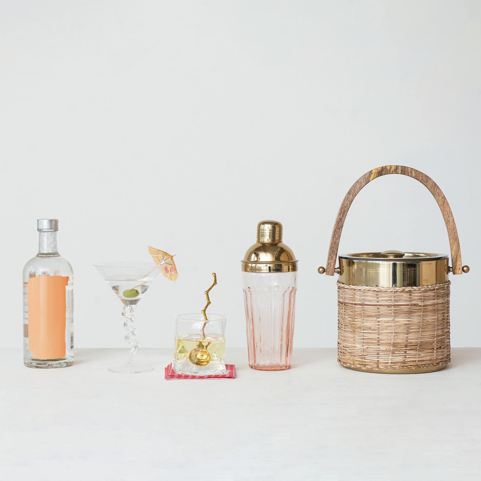 Hello Honey&#xAE; 3qt. Boho-Chic Rattan &#x26; Steel Ice Bucket