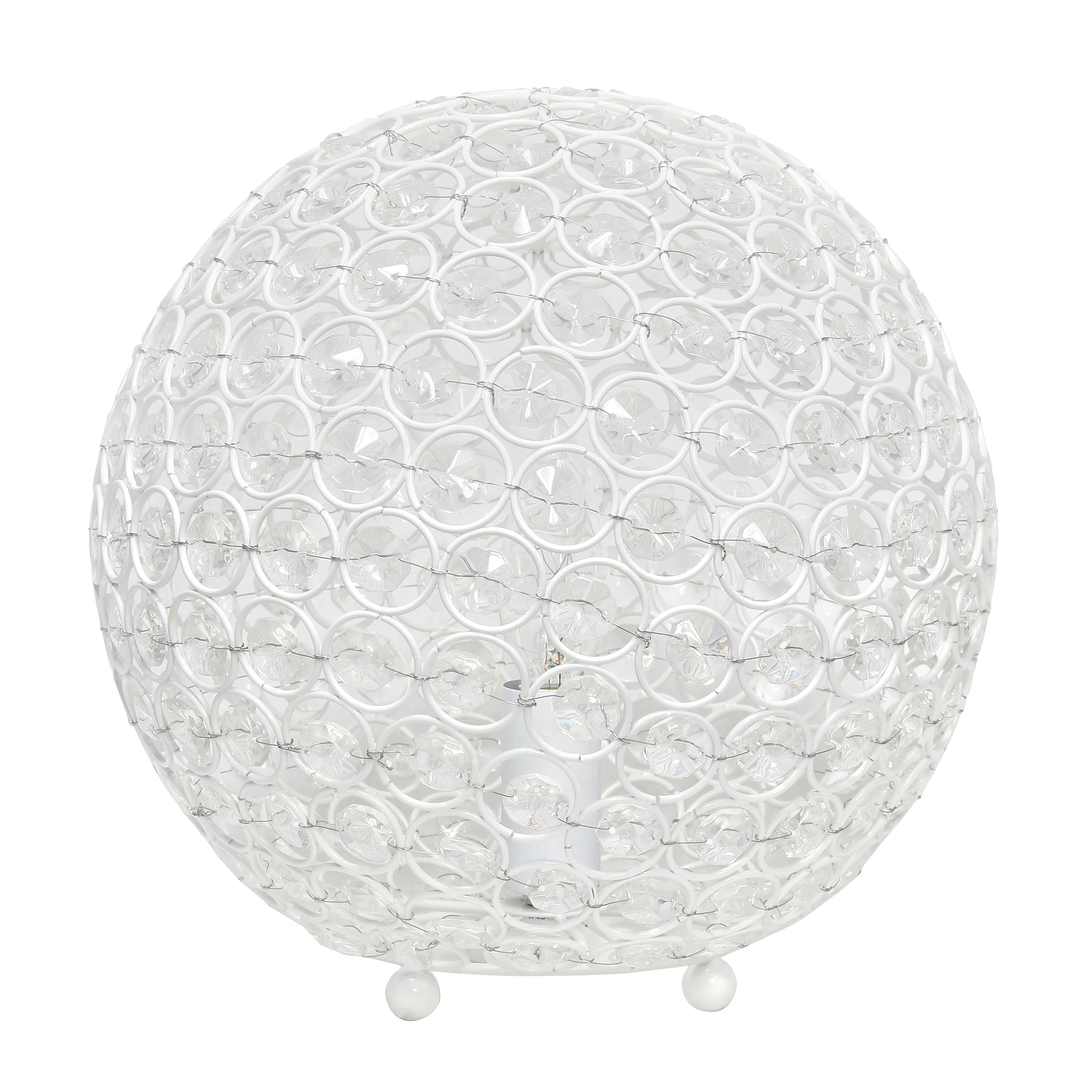 Lalia Home 10&#x22; Medium Metal Crystal Round Orb Table Lamp