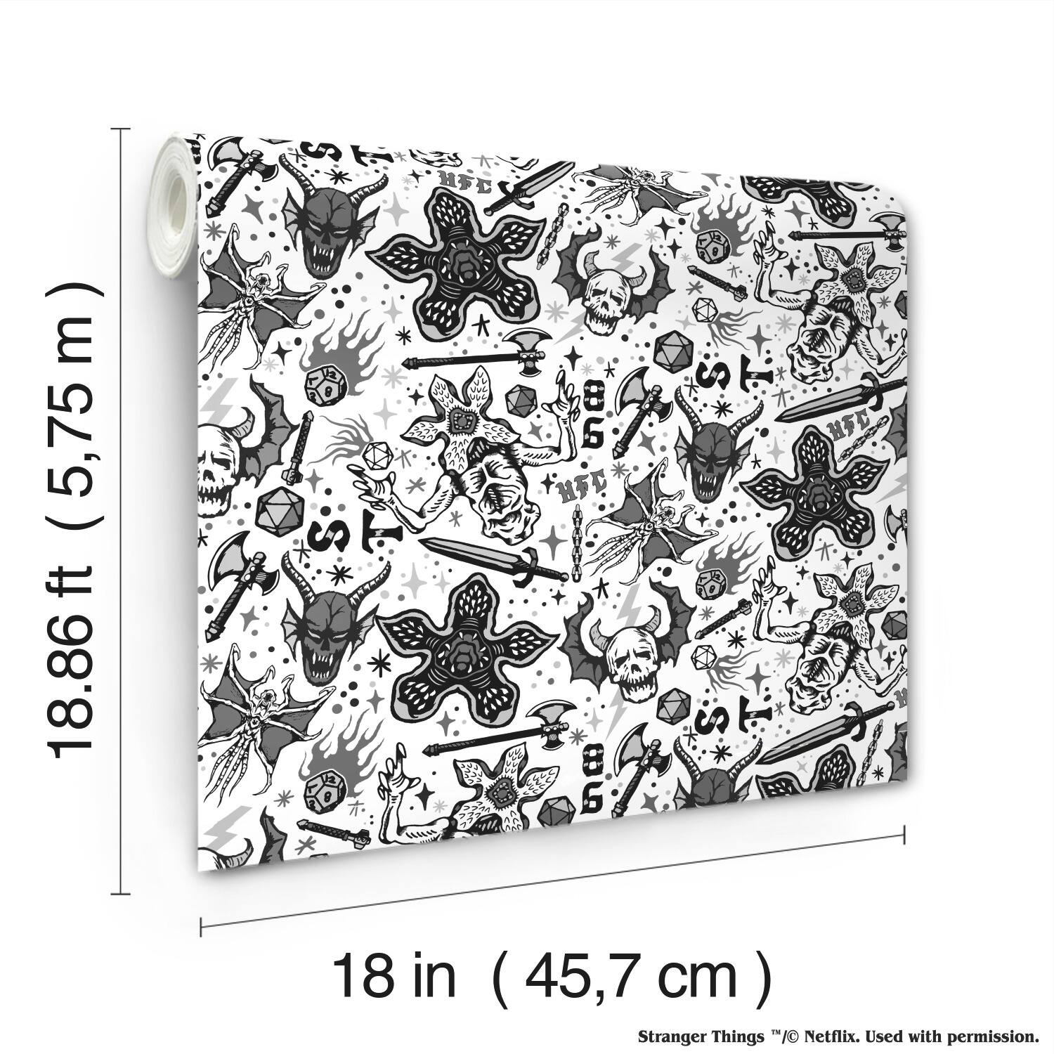 RoomMates Stranger Things Hellfire Club Black Peel & Stick Wallpaper