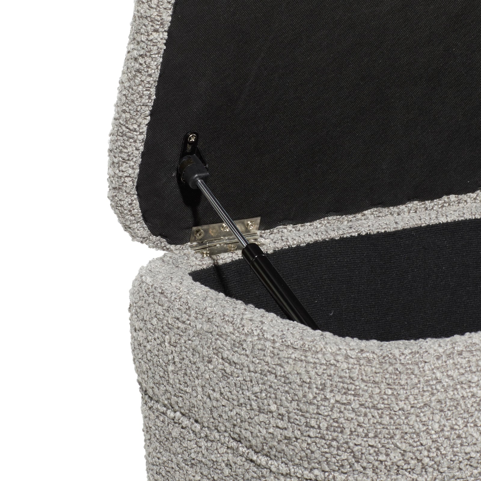 40" Contemporary Polyester & Wood Storage Bench