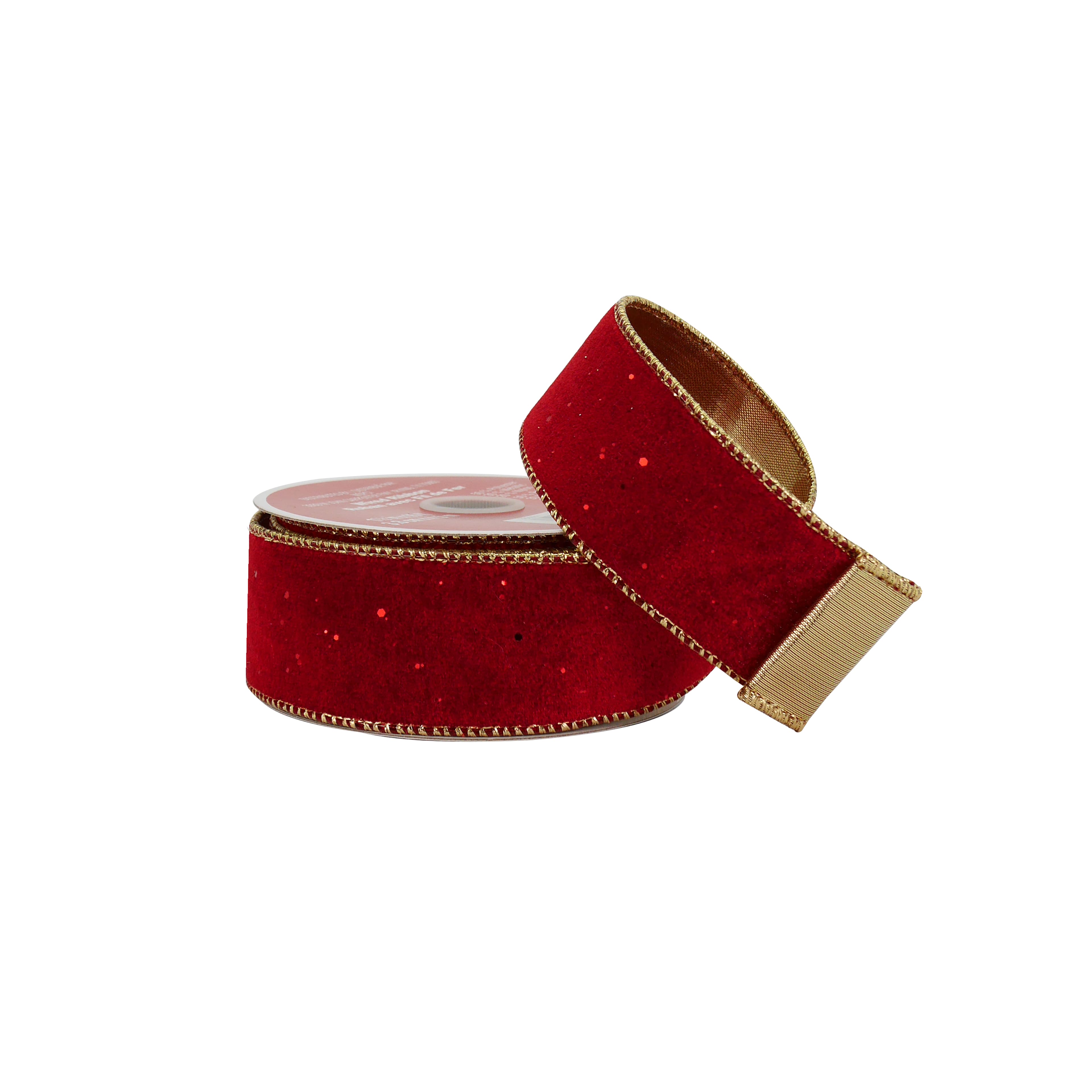 1.5&#x22; x 15ft. Red &#x26; Gold Velvet Wired Ribbon by Celebrate It&#xAE;