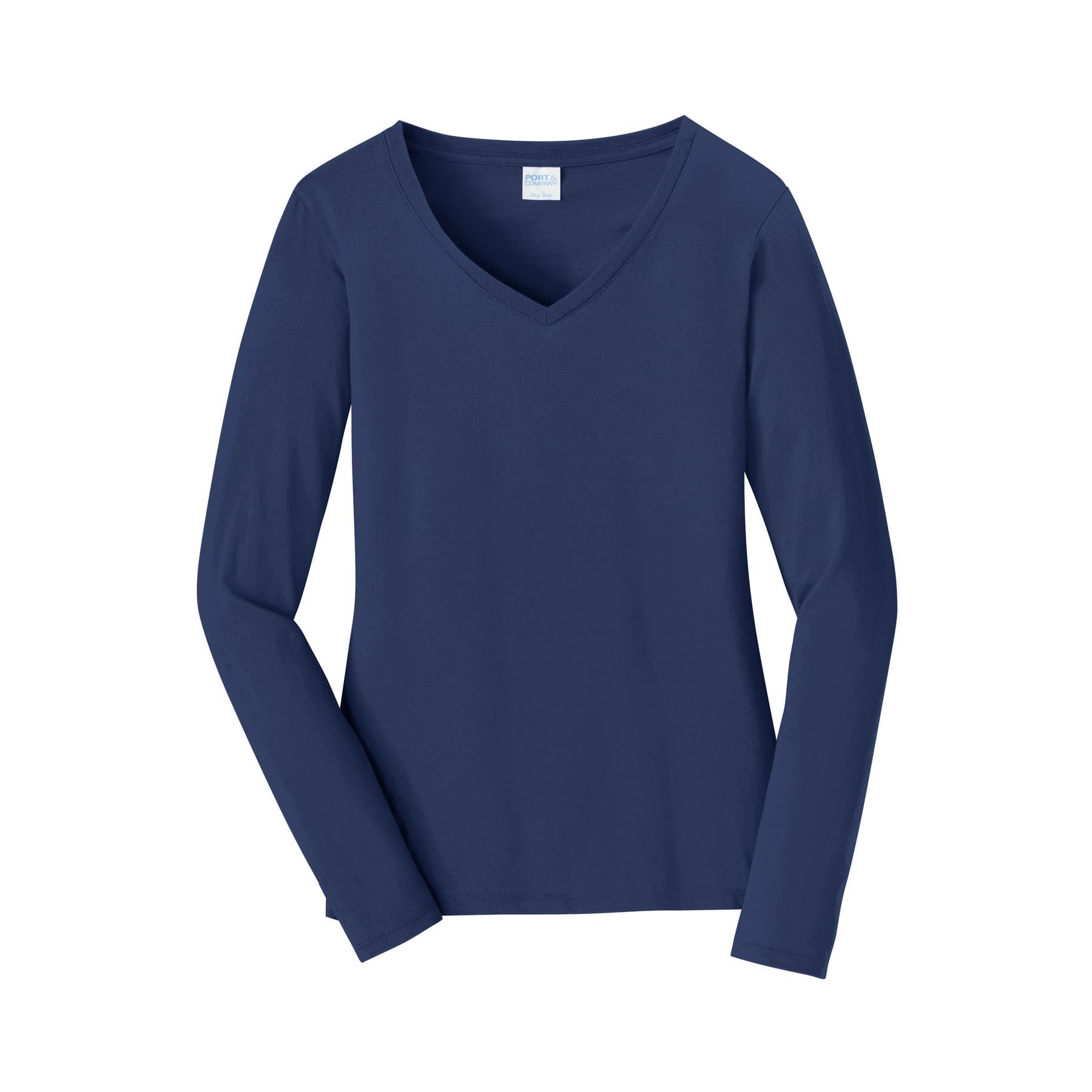 Port &#x26; Company&#xAE; Fan Favorite&#x2122; Colors Long Sleeve Ladies V-Neck T-Shirt
