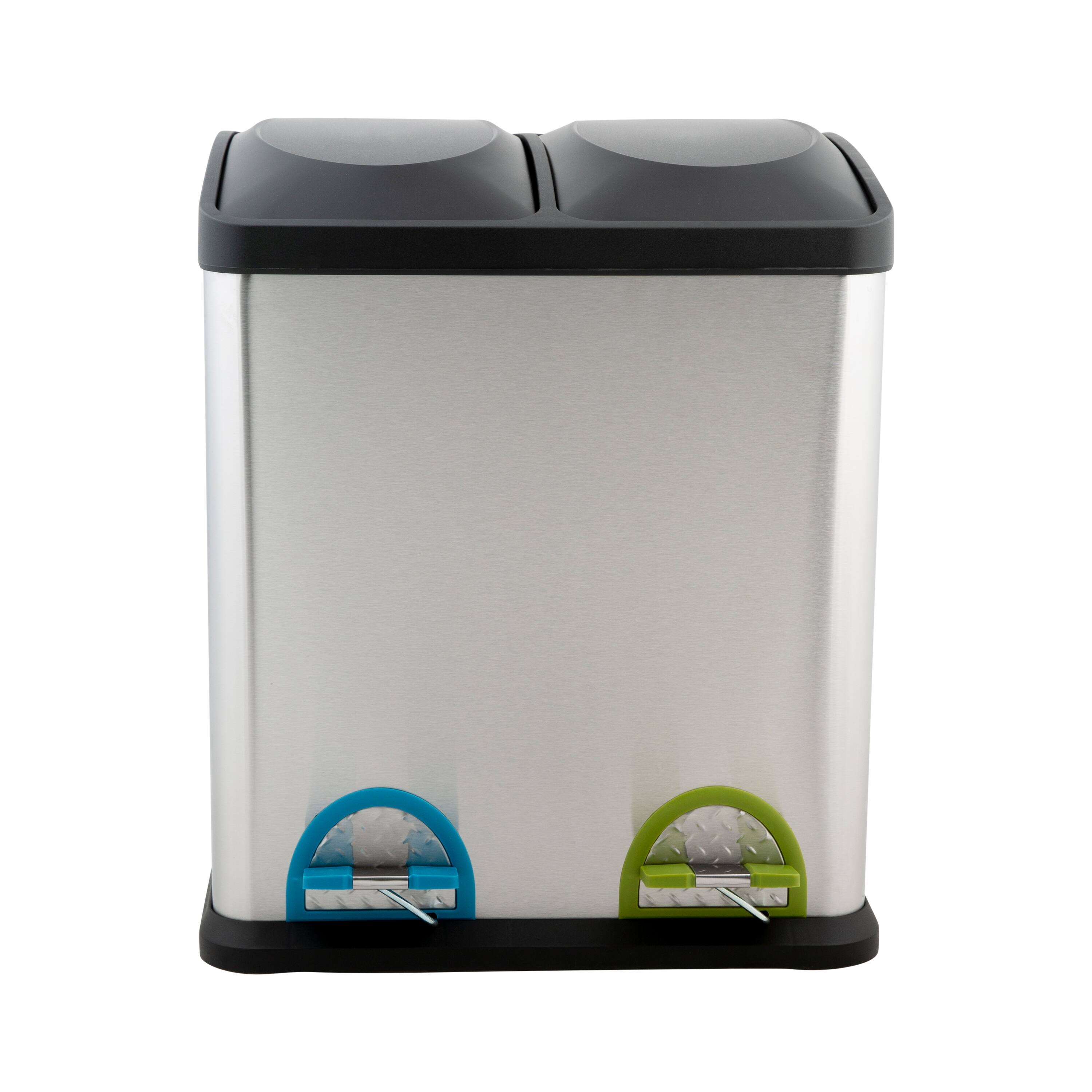 Organize It All Dual Compartment Stainless Steel Recycling Bin