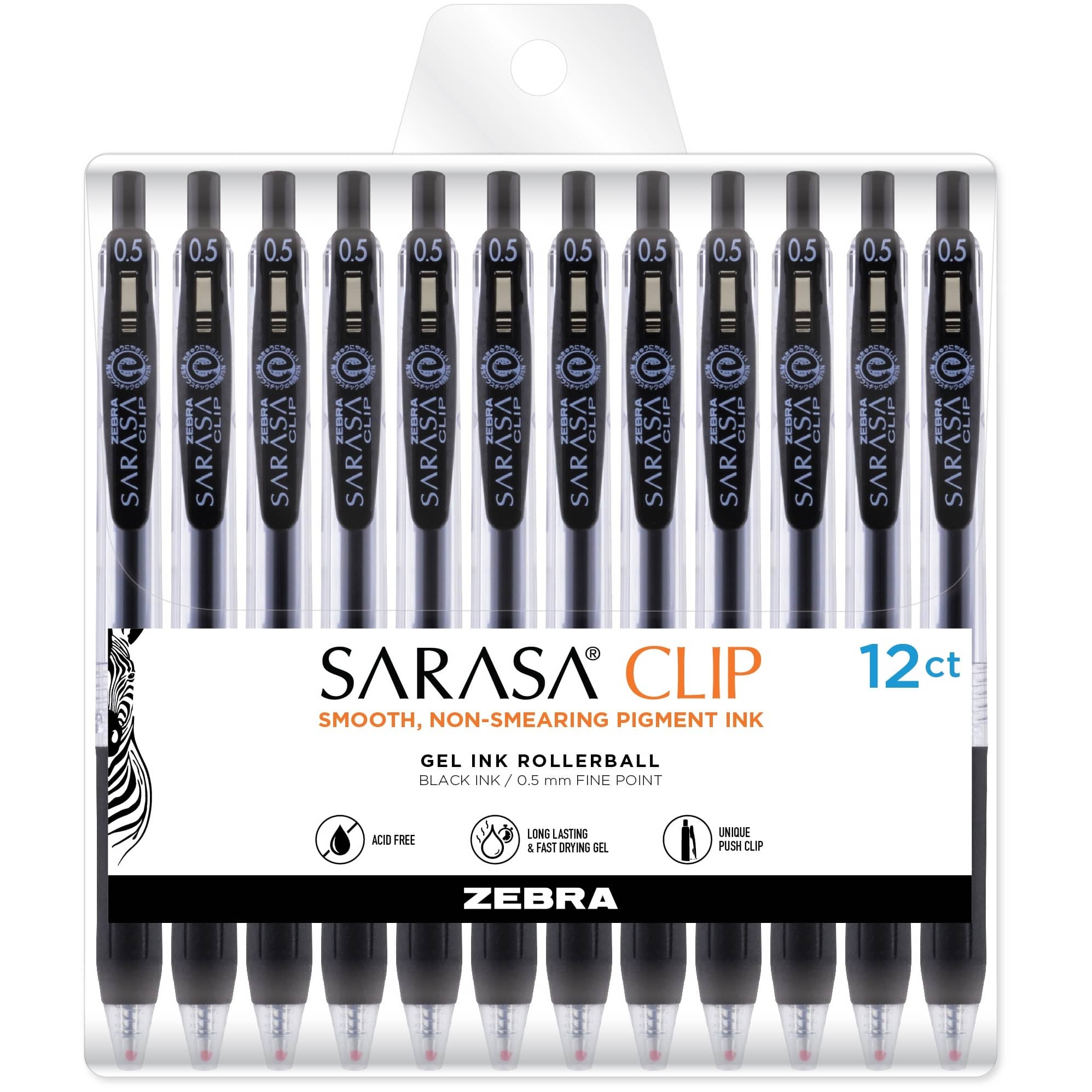 Zebra Sarasa Mark on Gel Pen - 0.5 mm - Black