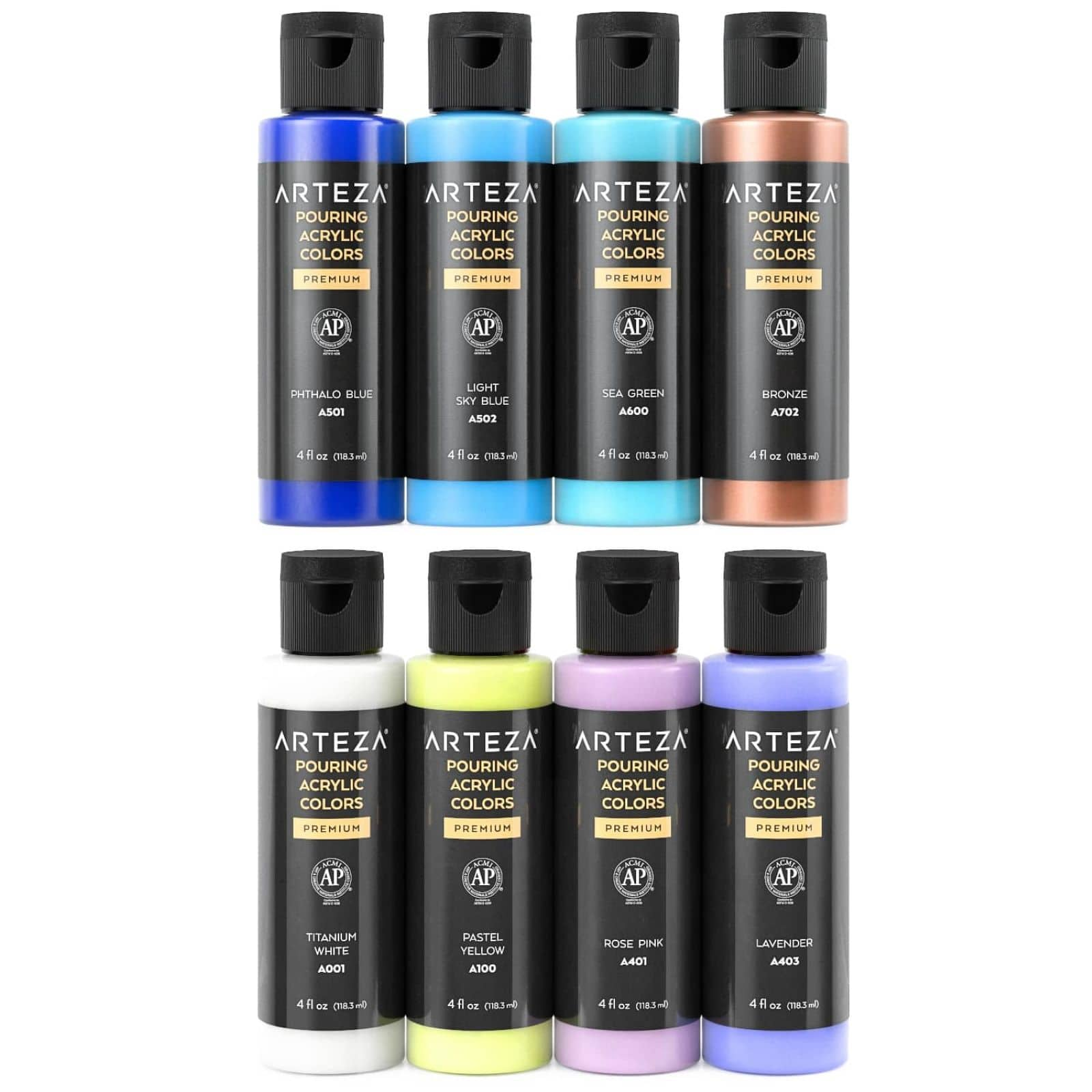 Arteza&#xAE; 8 Color Soft Tones Acrylic Pouring Paint Set