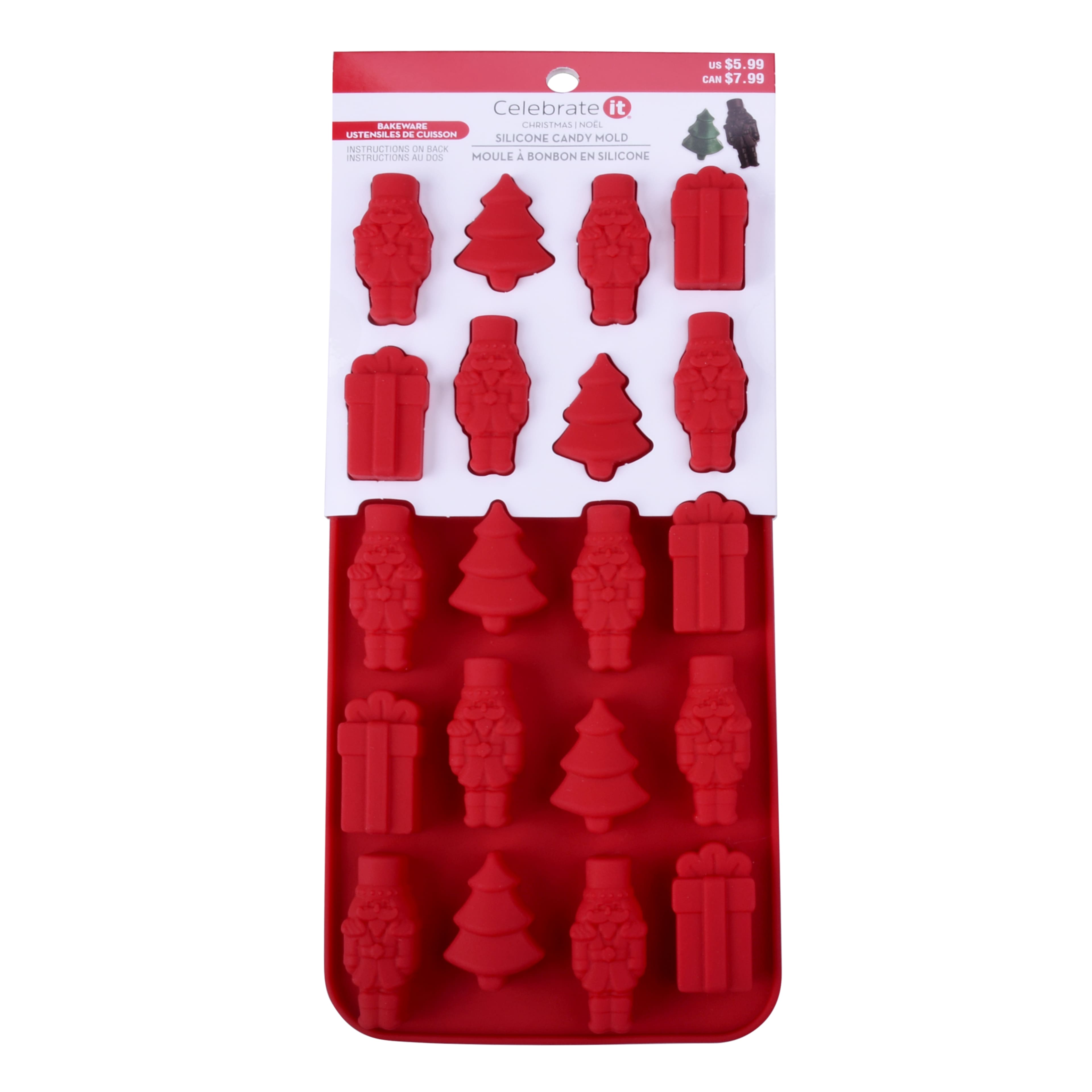 Christmas Trees, Presents &#x26; Nutcrackers Silicone Candy Mold by Celebrate It&#xAE;