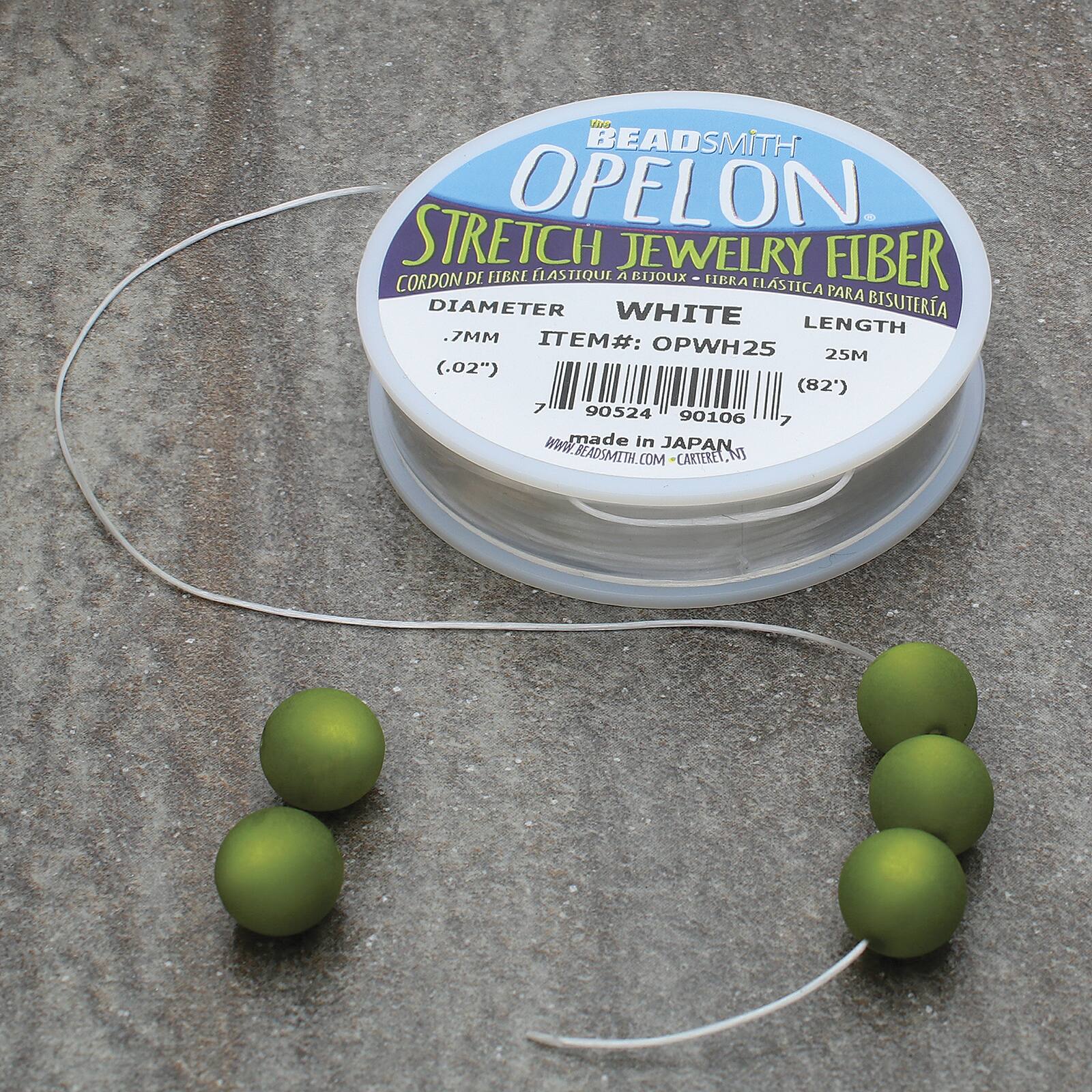 The Beadsmith® Opelon® 0.7mm White Stretch Jewelry Fiber