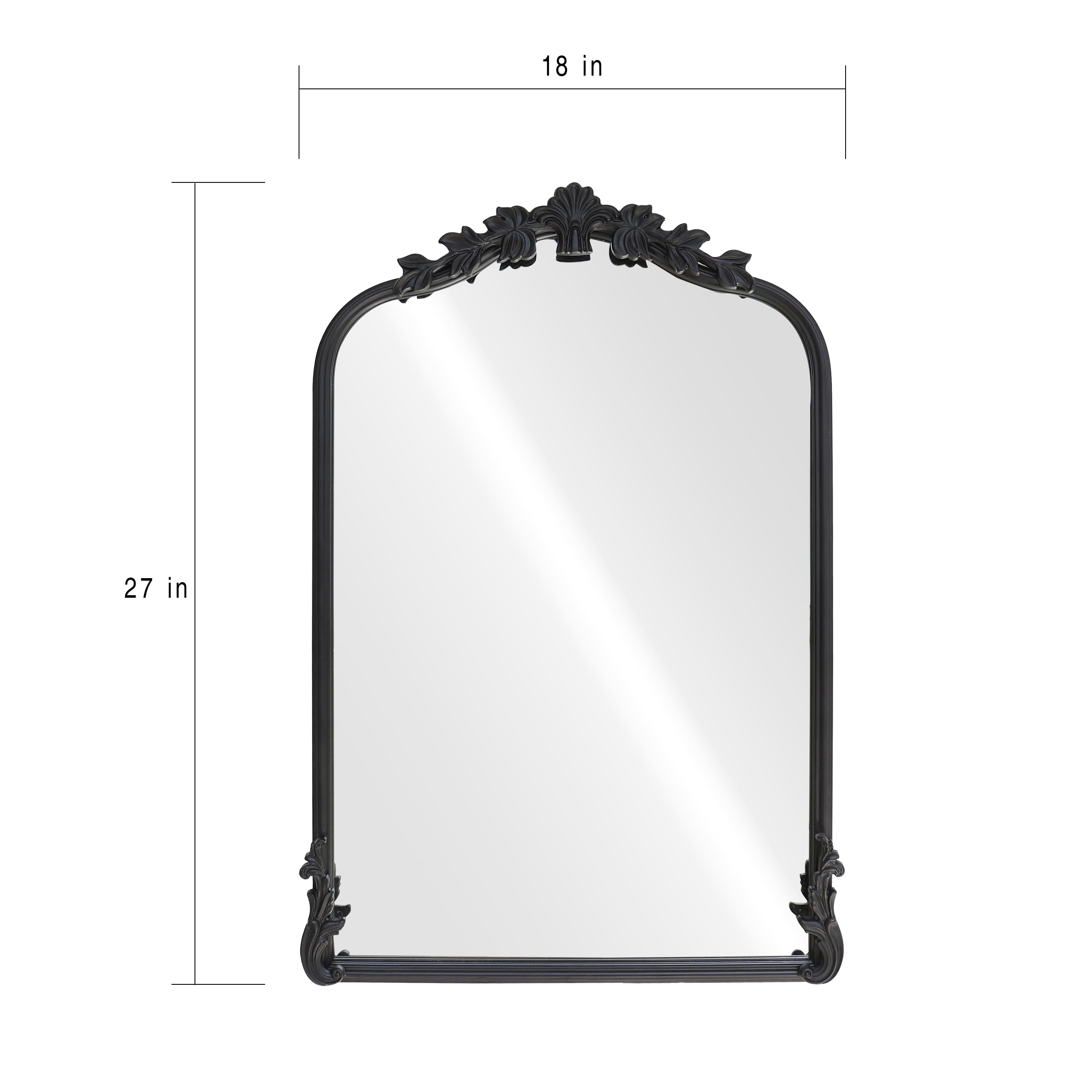 18" x 27" Ornate Arch Wall Mirror in Black Metal Frame by Ashland®