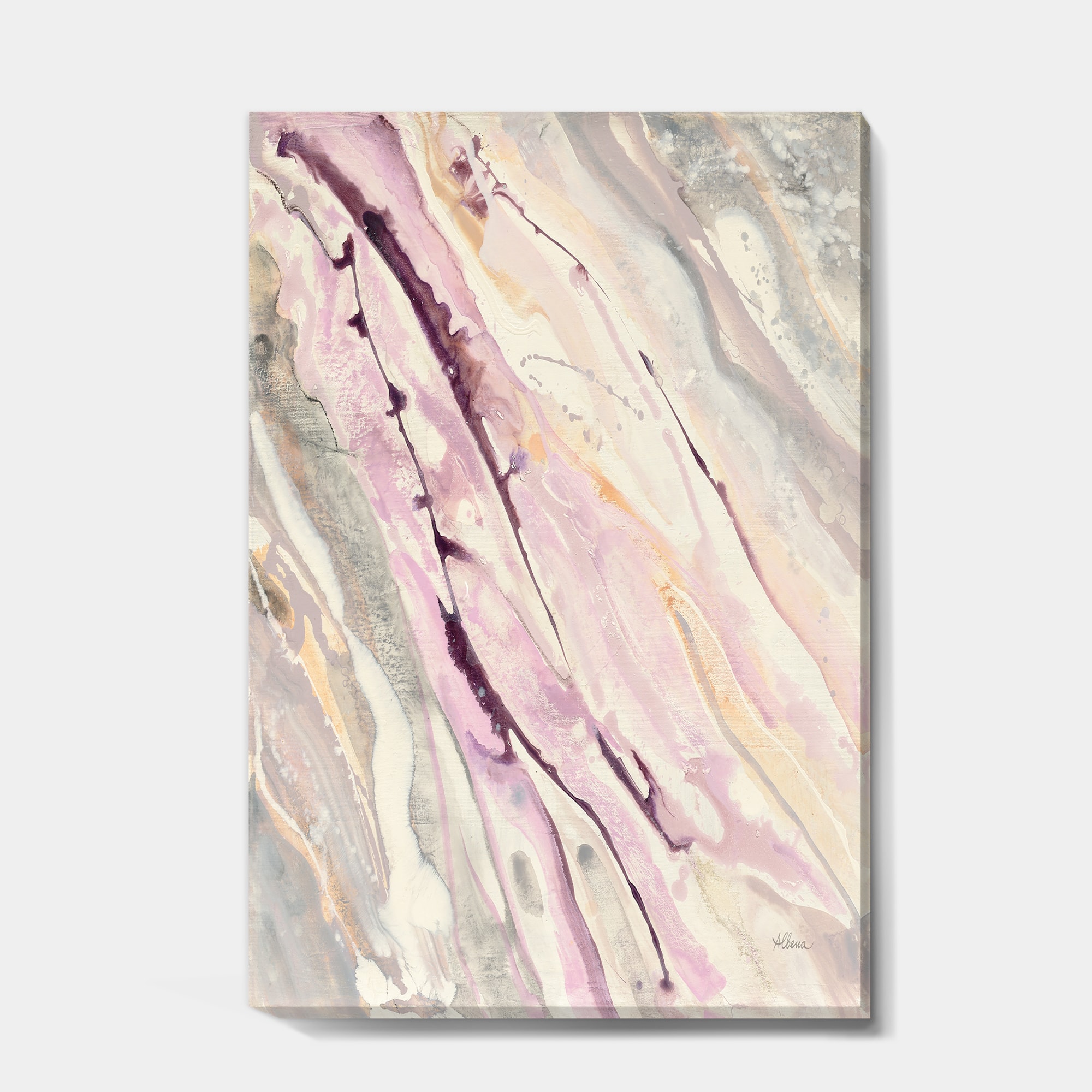 Designart - Shaby Pink Marble - Sleek &#x26; Chic Modern Premium Canvas Wall Art