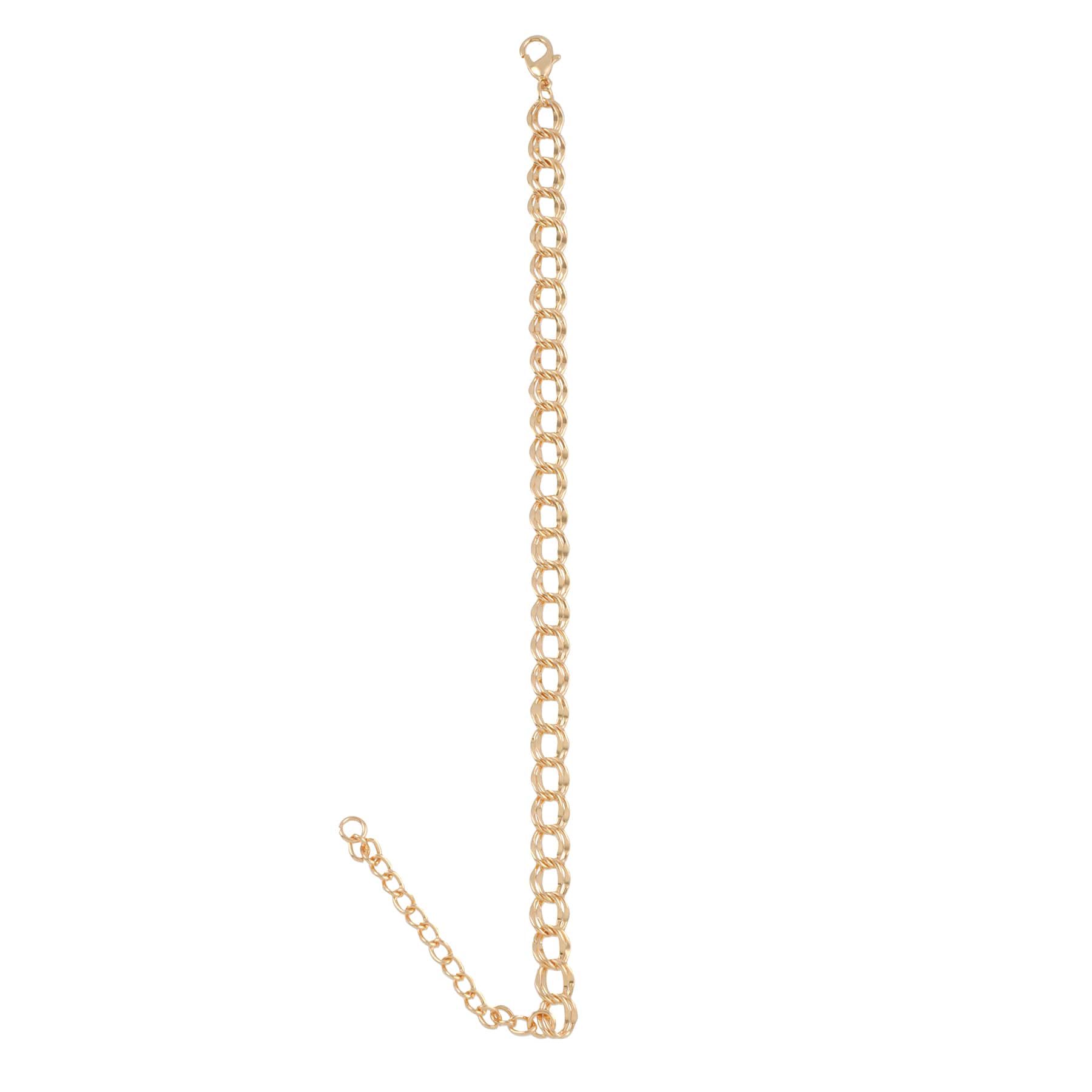 7.5&#x22; Gold Double Curb Charm Bracelet by Bead Landing&#x2122;