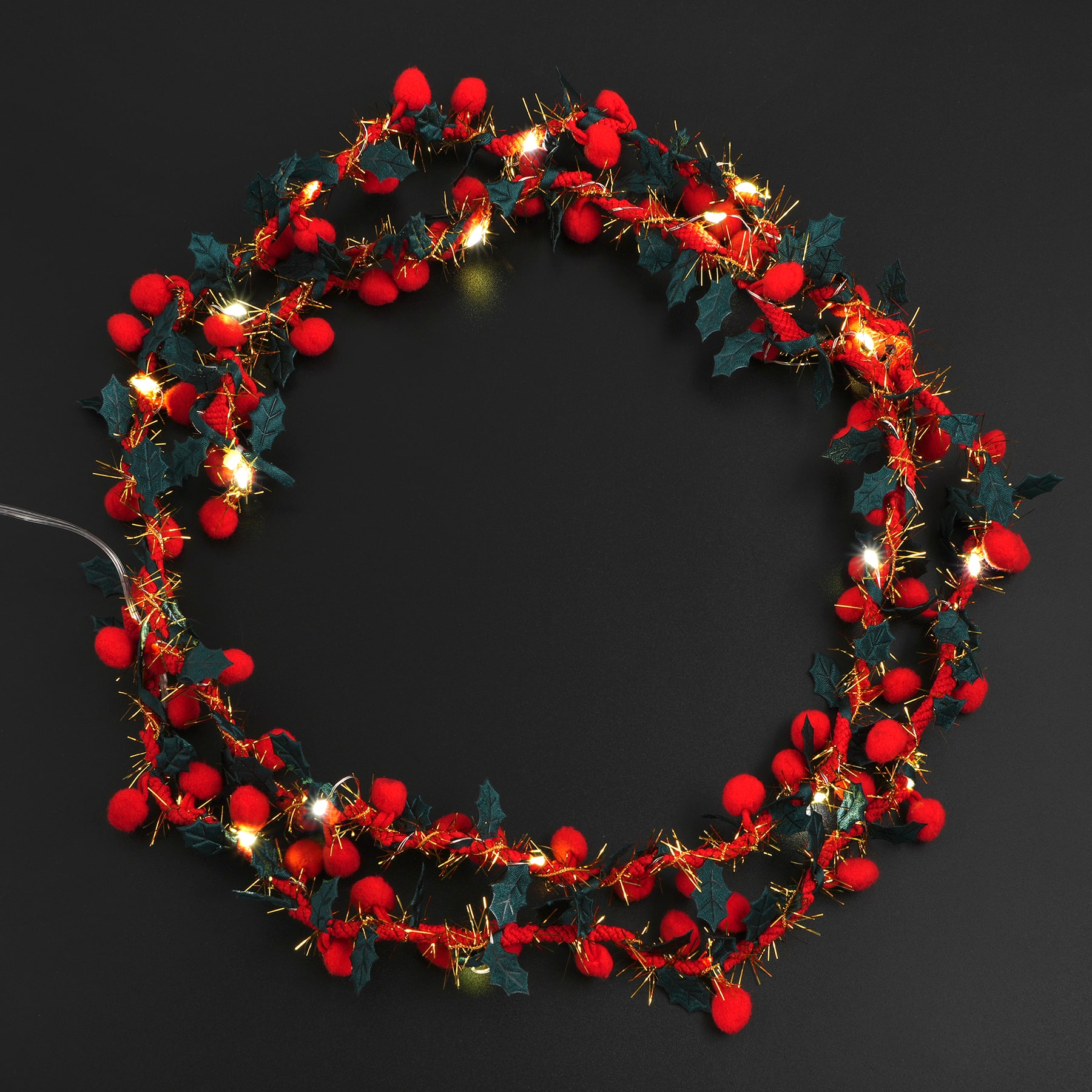 5.5ft. Red &#x26; Green Holly LED Garland String Lights by Ashland&#xAE;