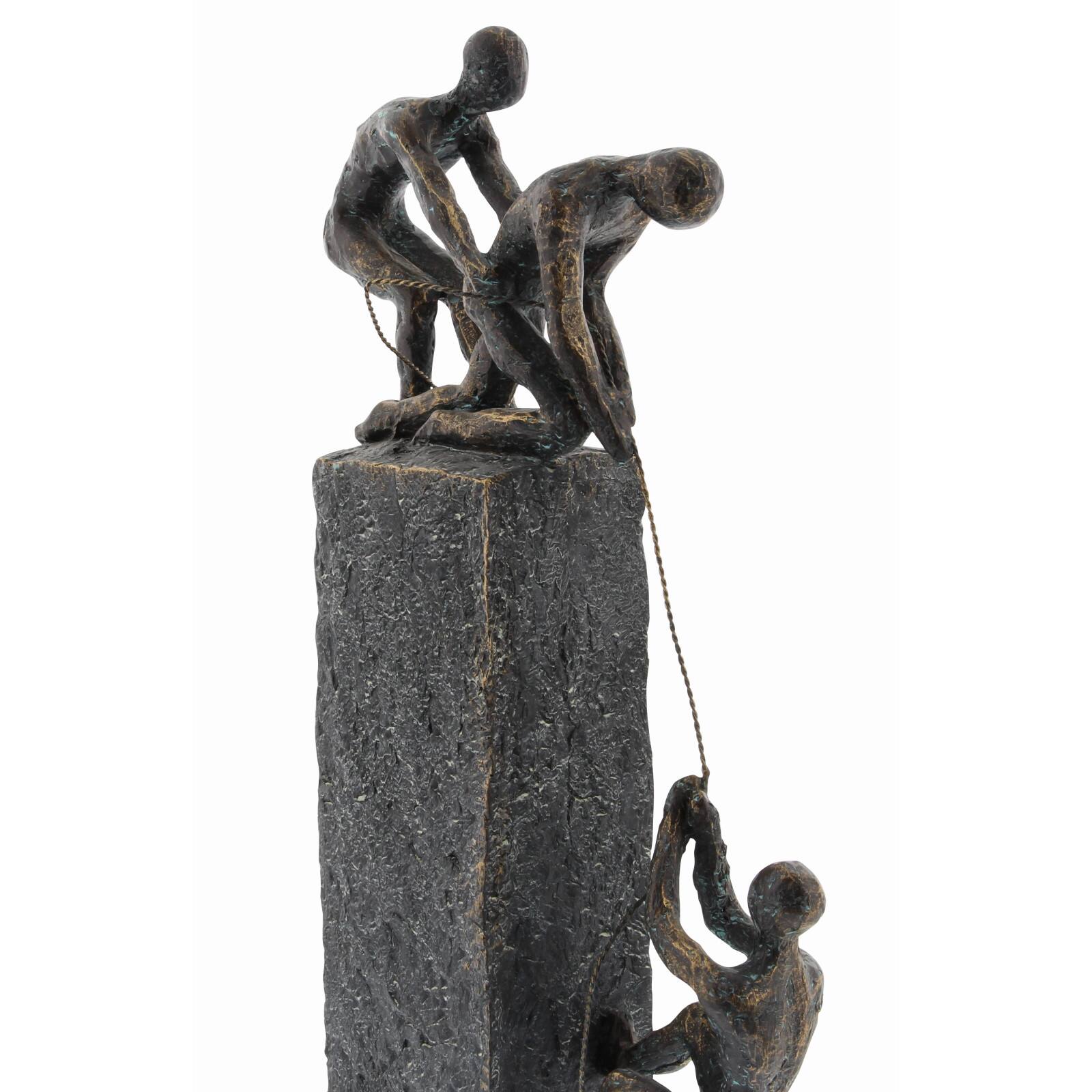 Grey Polystone Sculpture, Rock Climber 17&#x22; x 7&#x22; x 3&#x22;