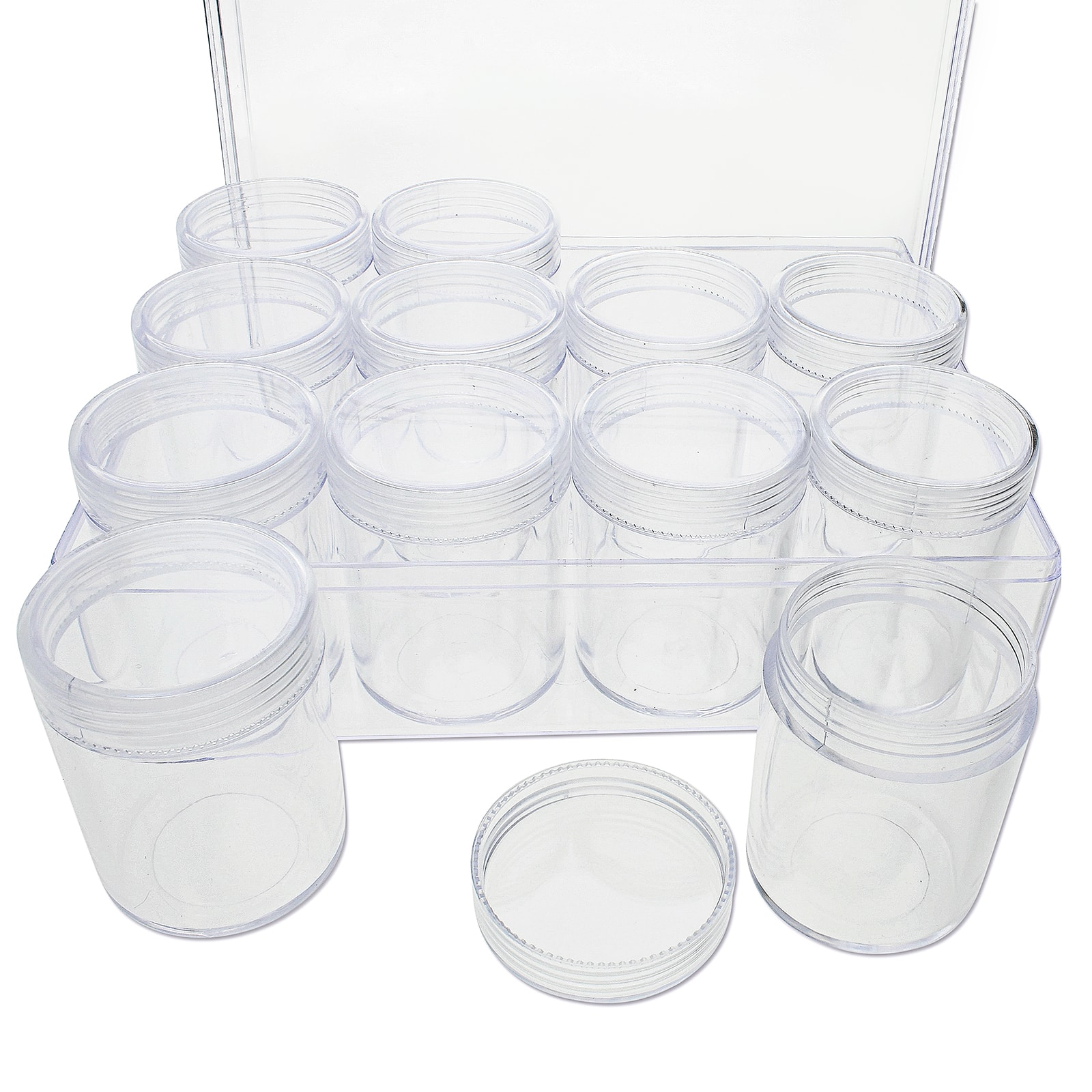 Reusable Small 1.5oz Clear Plastic Containers with Lids Favor Storage